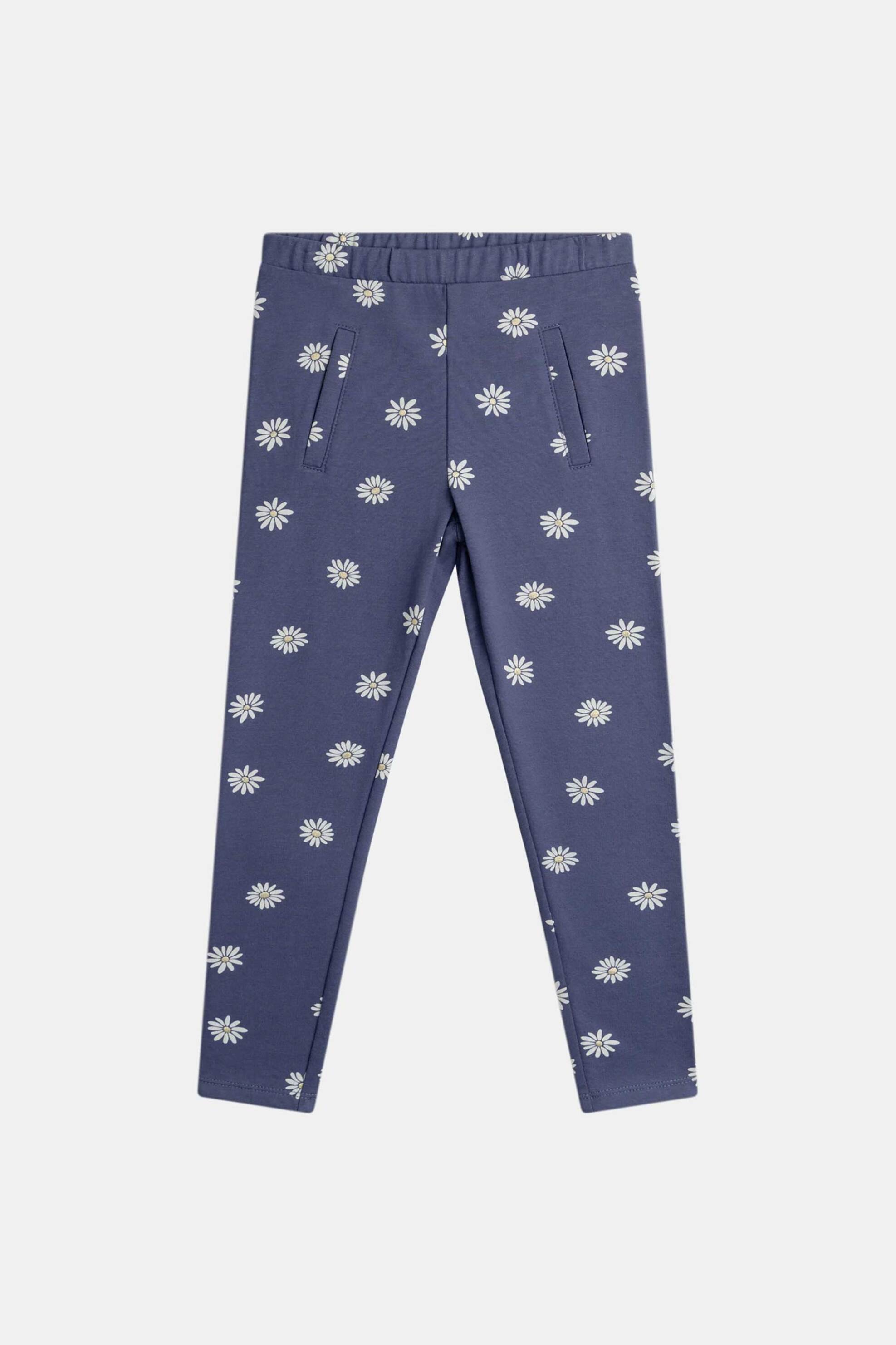 DPAM παιδικό παντελόνι κολάν για κορίτσια "Blue Daisies" - 370873 Μπλε Σκούρο