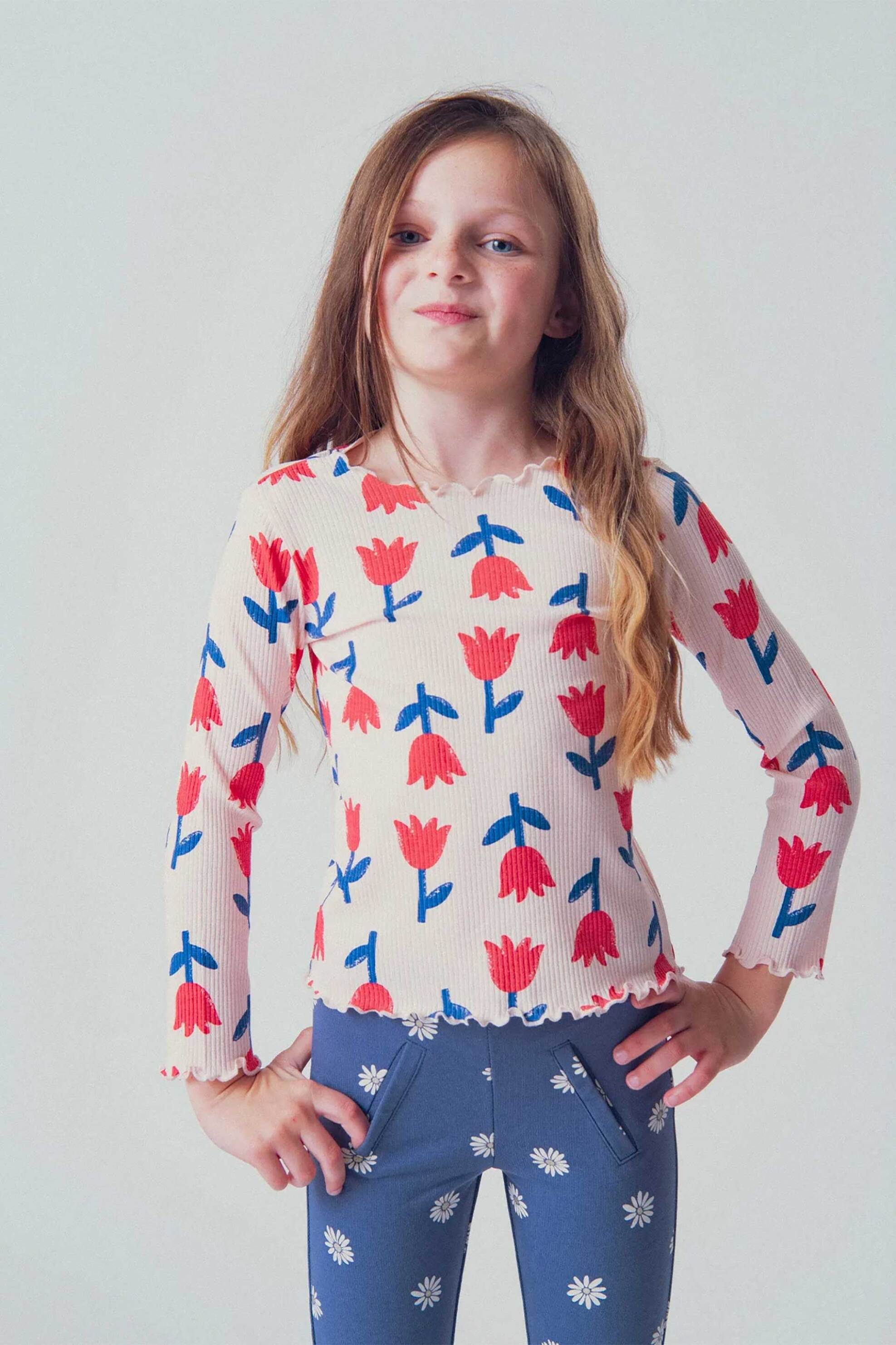 DPAM παιδική μπλούζα για κορίτσια "Tulip Season" - 370895 Ροζ Ανοιχτό