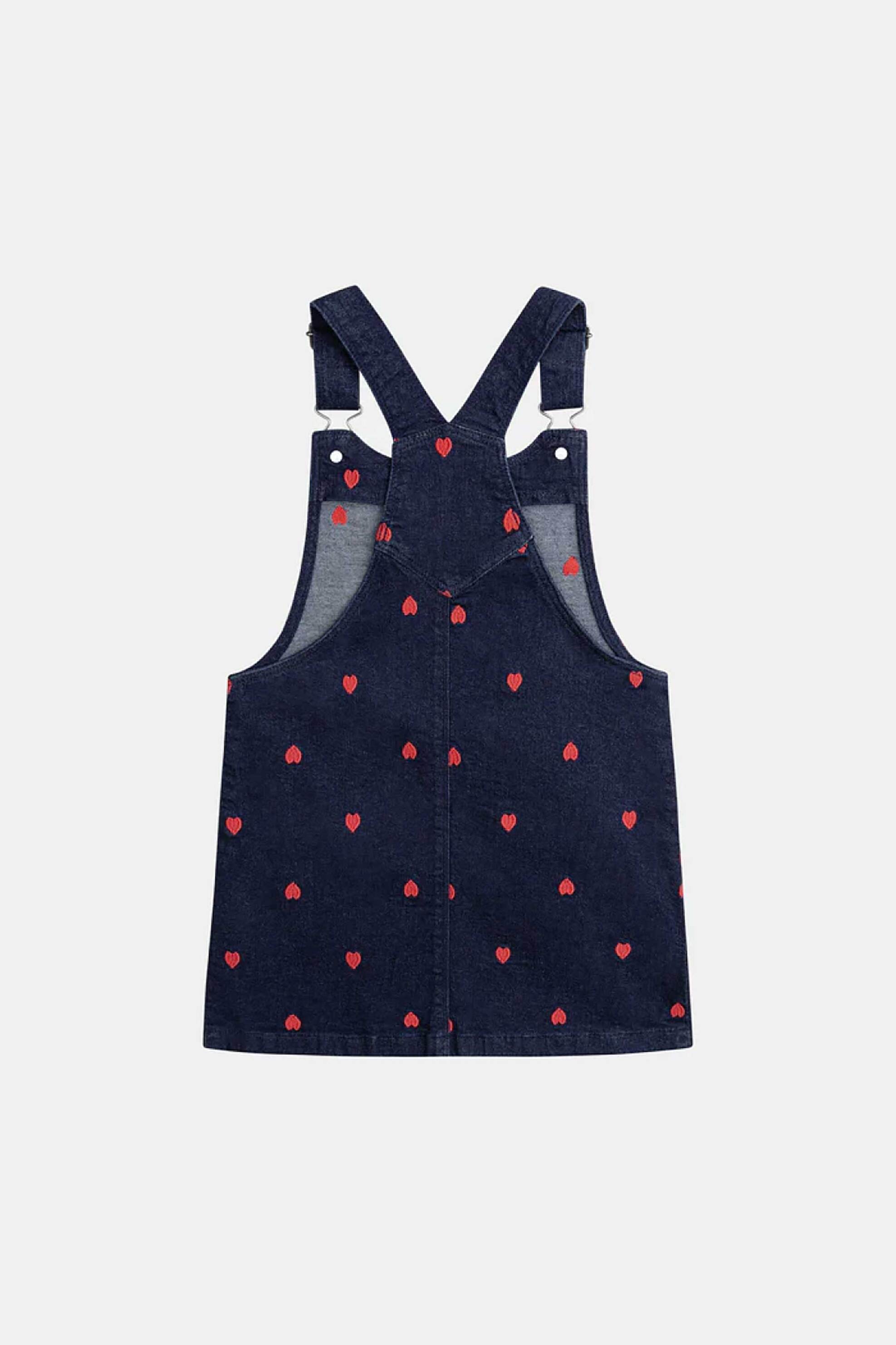 DPAM παιδικό denim φόρεμα-σαλοπέτα για κορίτσια "Dark Hearts" - 370571 Denim Blue Σκούρο φωτογραφία