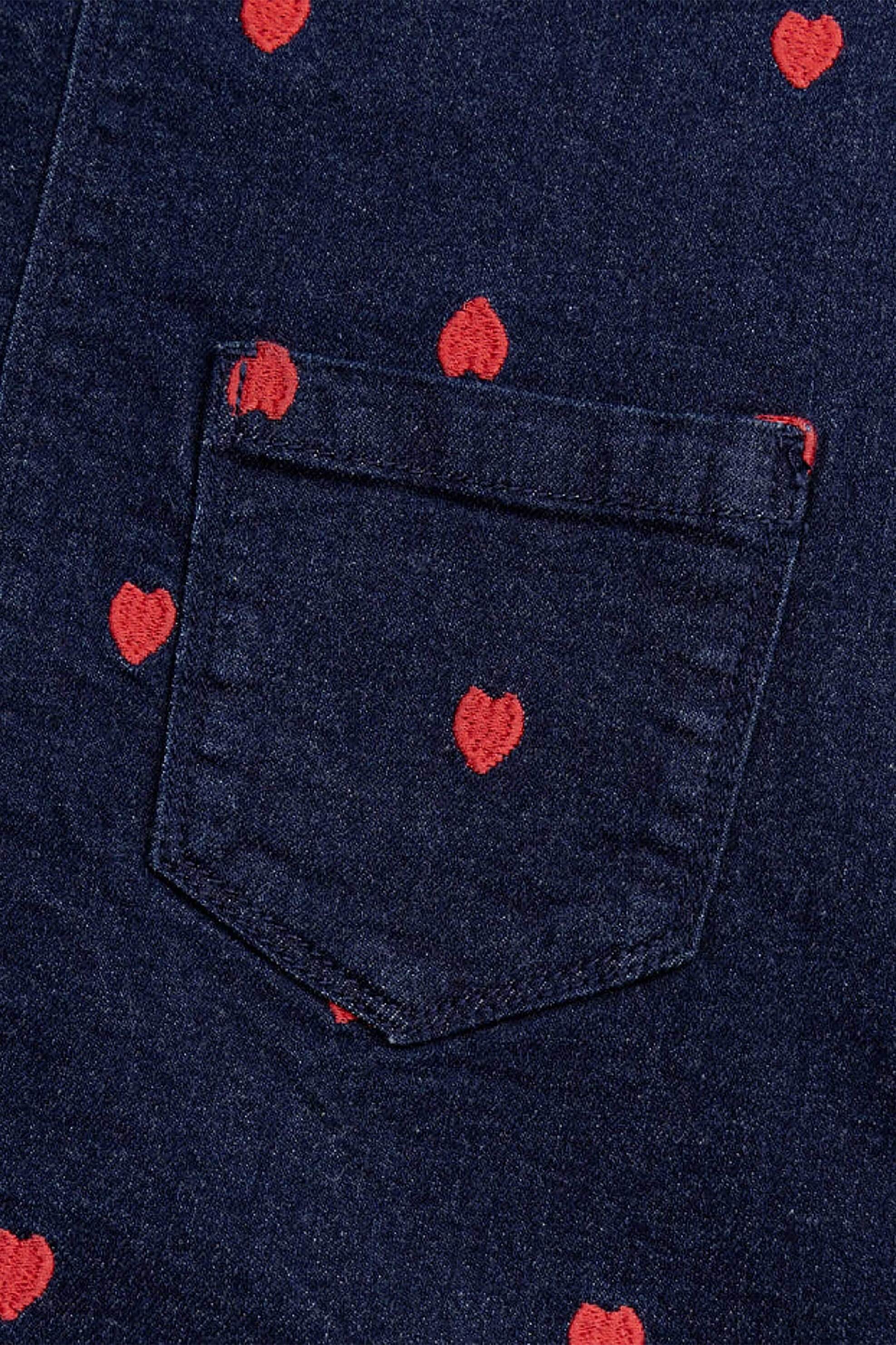 DPAM παιδικό denim φόρεμα-σαλοπέτα για κορίτσια "Dark Hearts" - 370571 Denim Blue Σκούρο φωτογραφία