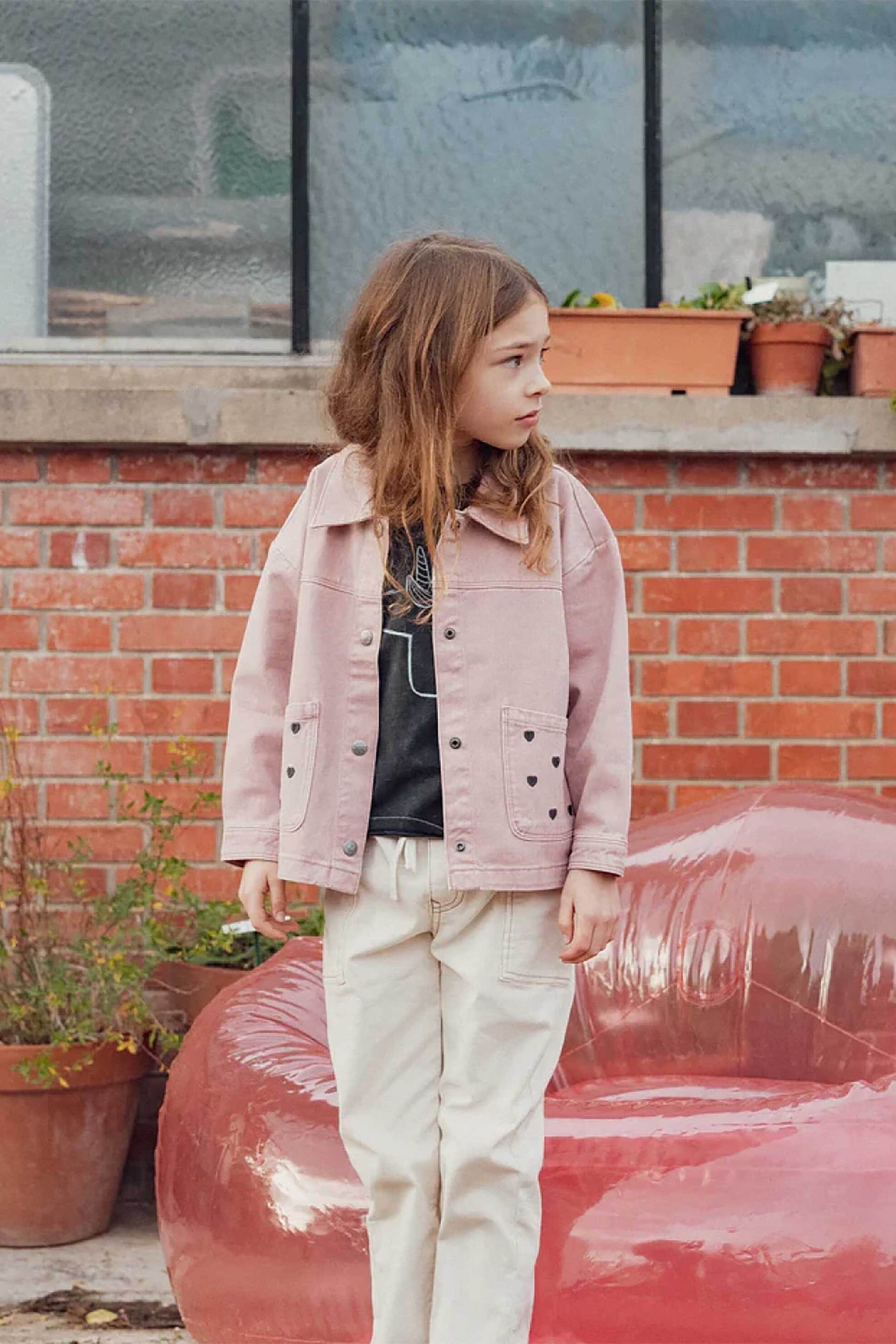 DPAM παιδικό denim μπουφάν για κορίτσια "Dusty" - 370758 Ροζ