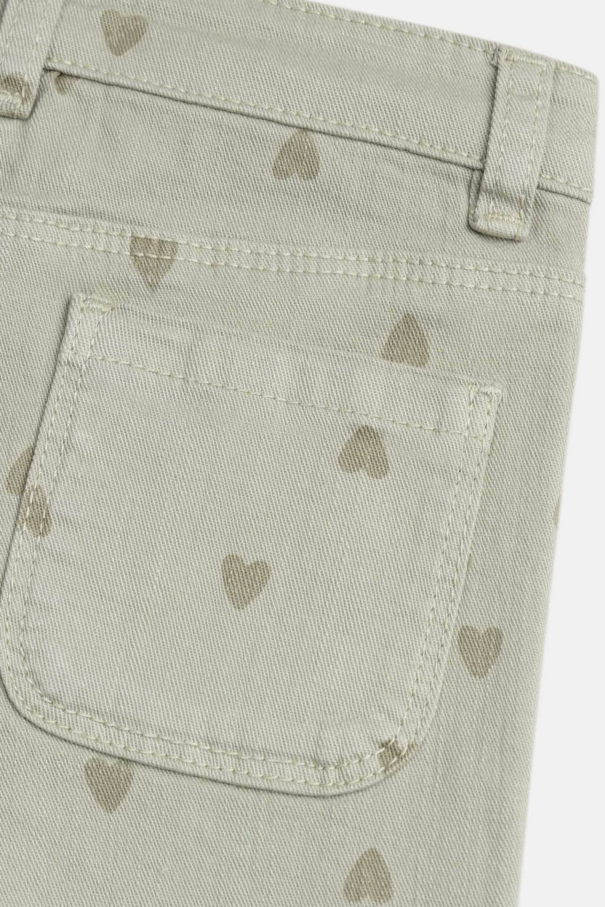 DPAM παιδικό τζιν παντελόνι για κορίτσια "Olive Hearts" - 370246 Λαδί φωτογραφία