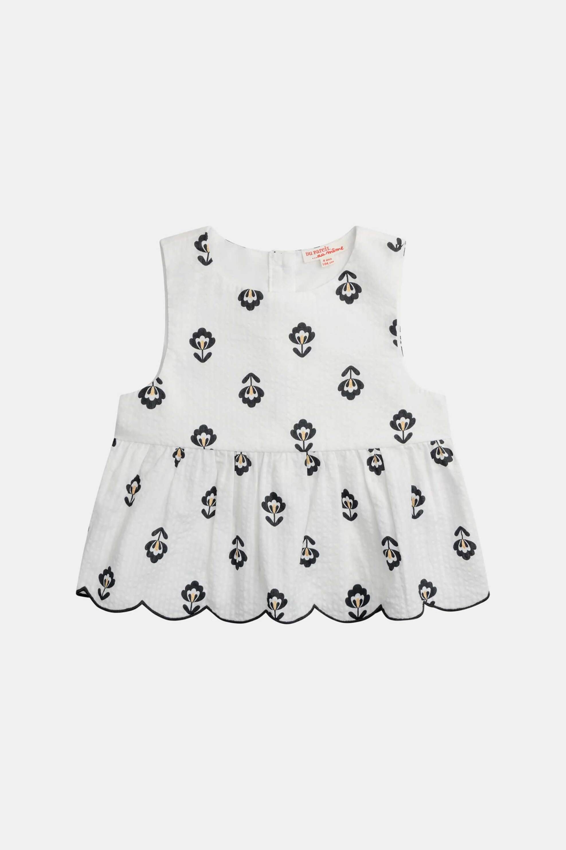 DPAM παιδική αμάνικη μπλούζα για κορίτσια "Abstract Flowers" - 373298 Λευκό