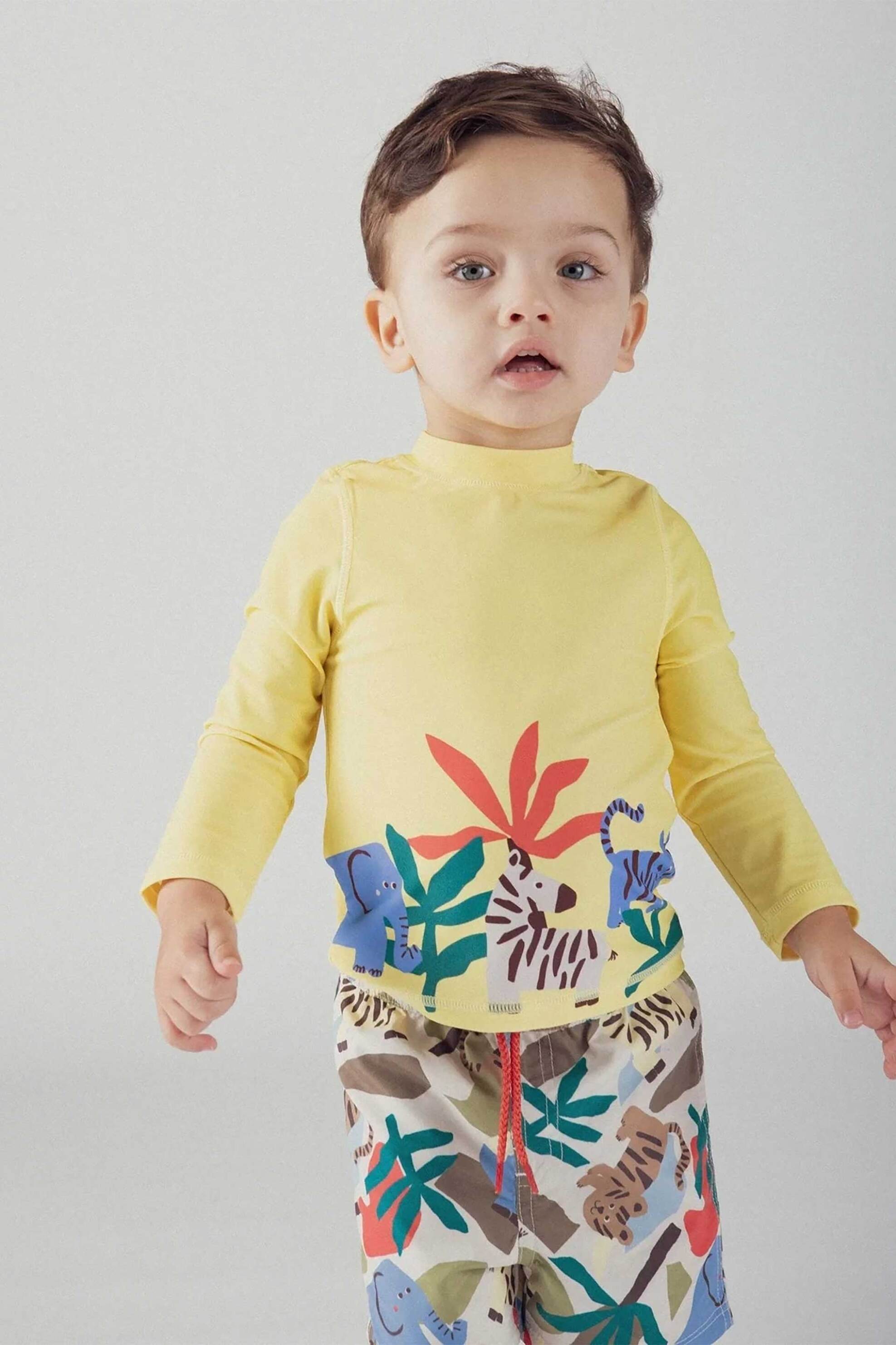 DPAM βρεφική αντηλιακή μπλούζα για αγόρια "Yellow Jungle" - 376979 Κίτρινο