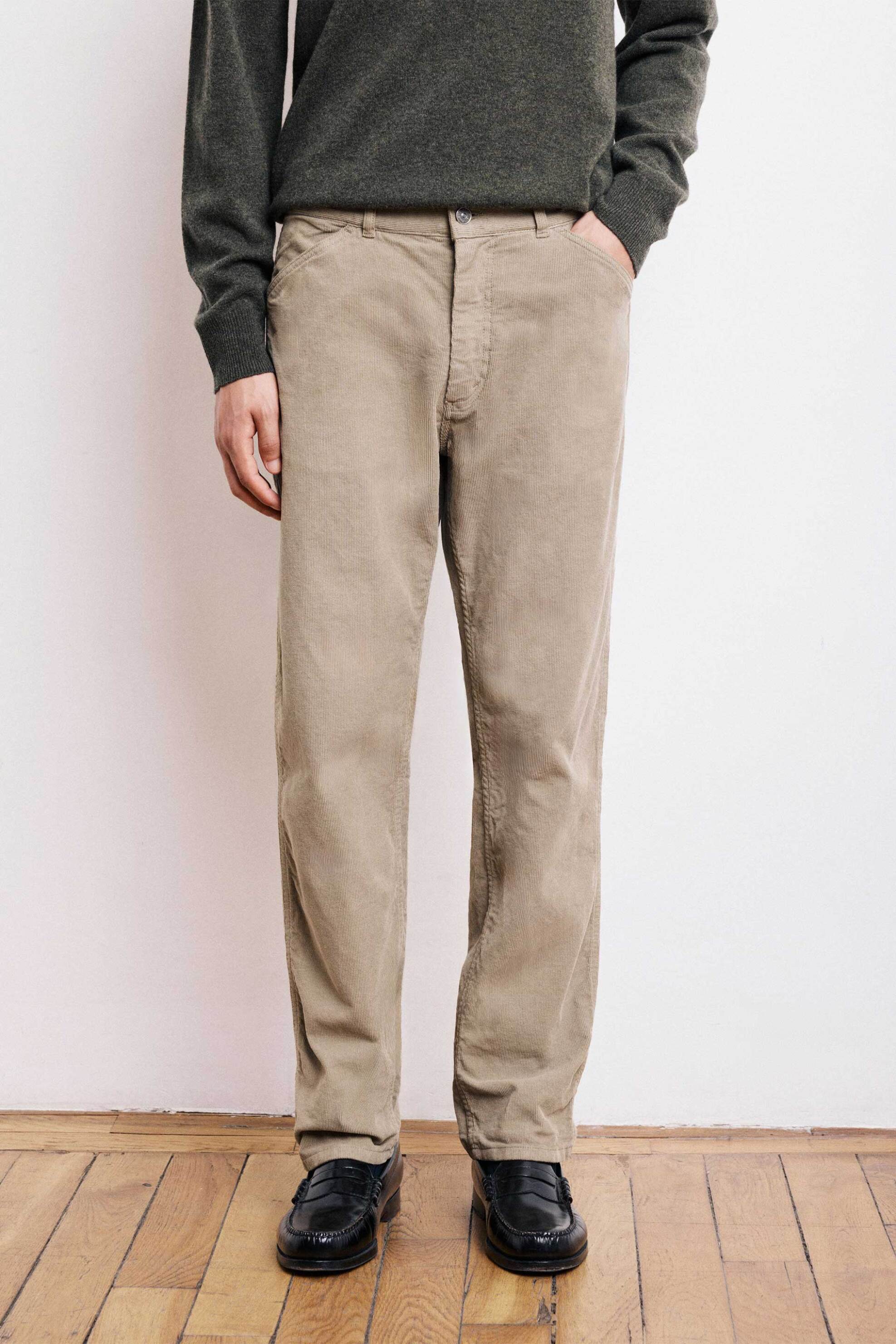 Hartford ανδρικό παντελόνι κοτλέ Straight Fit "Terrence" - BE52100 Μπεζ φωτογραφία