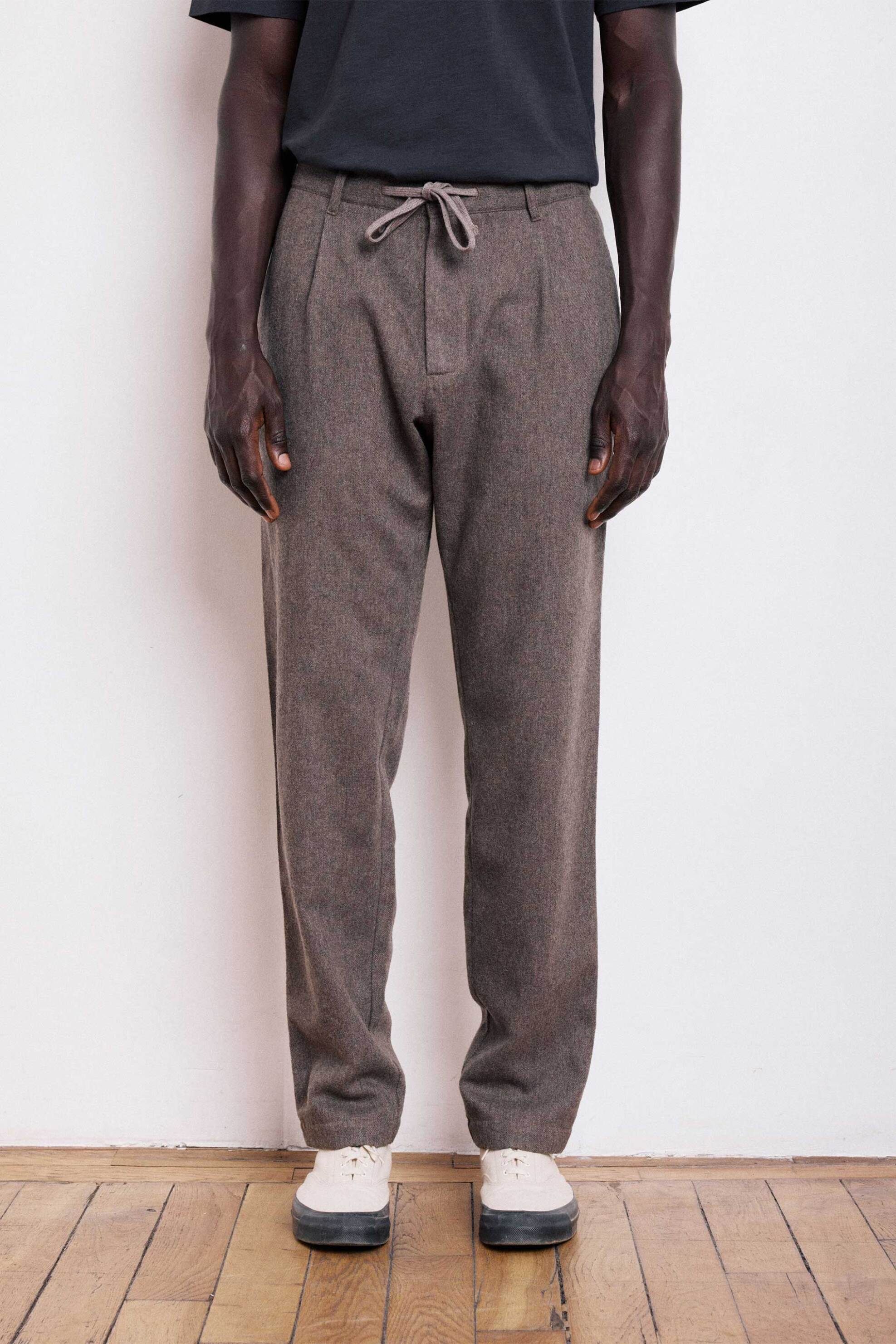 Hartford ανδρικό παντελόνι chino flannel Straight Fit "Tanker" - BE56107 Taupe φωτογραφία