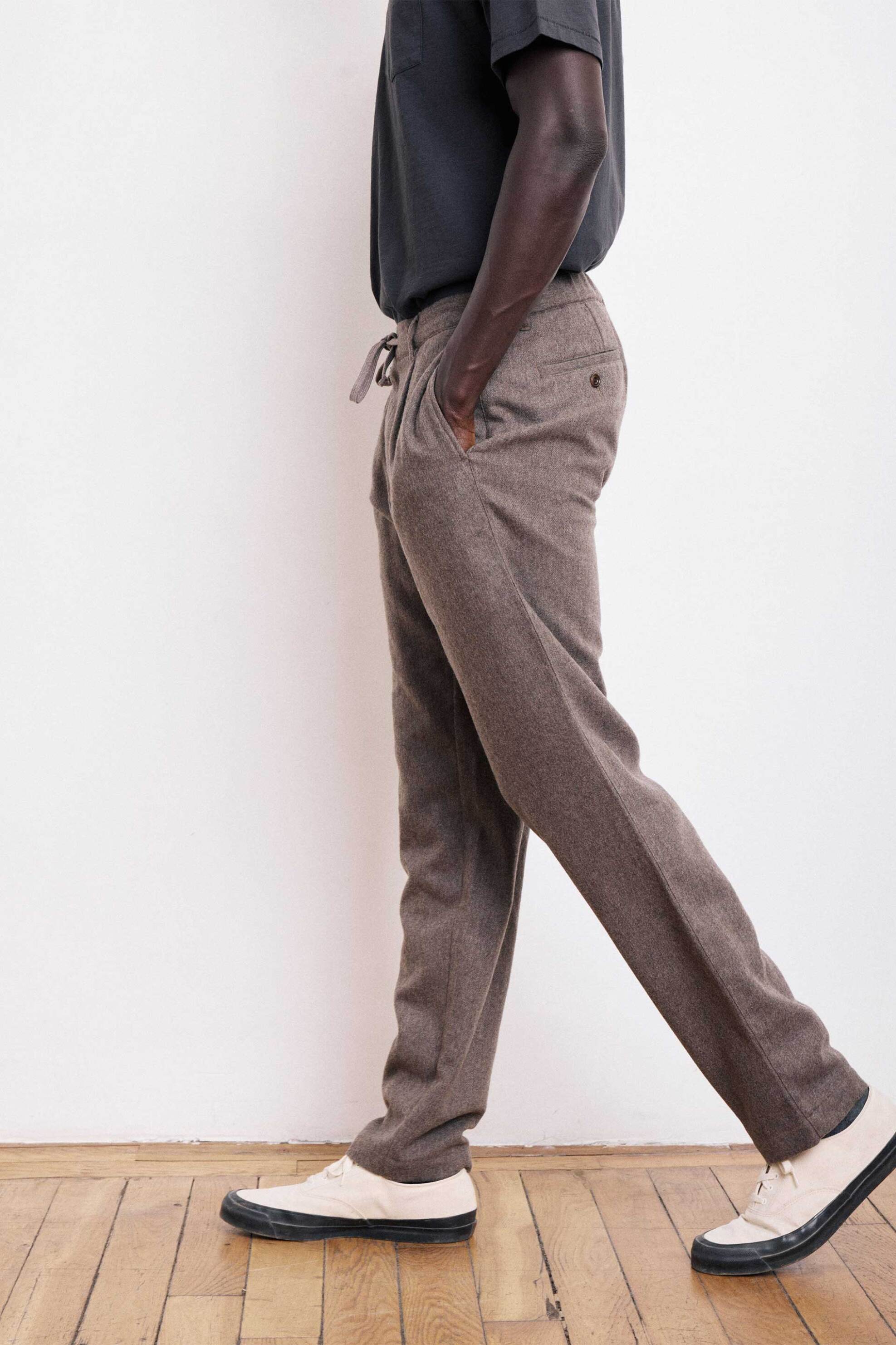 Hartford ανδρικό παντελόνι chino flannel Straight Fit "Tanker" - BE56107 Taupe φωτογραφία