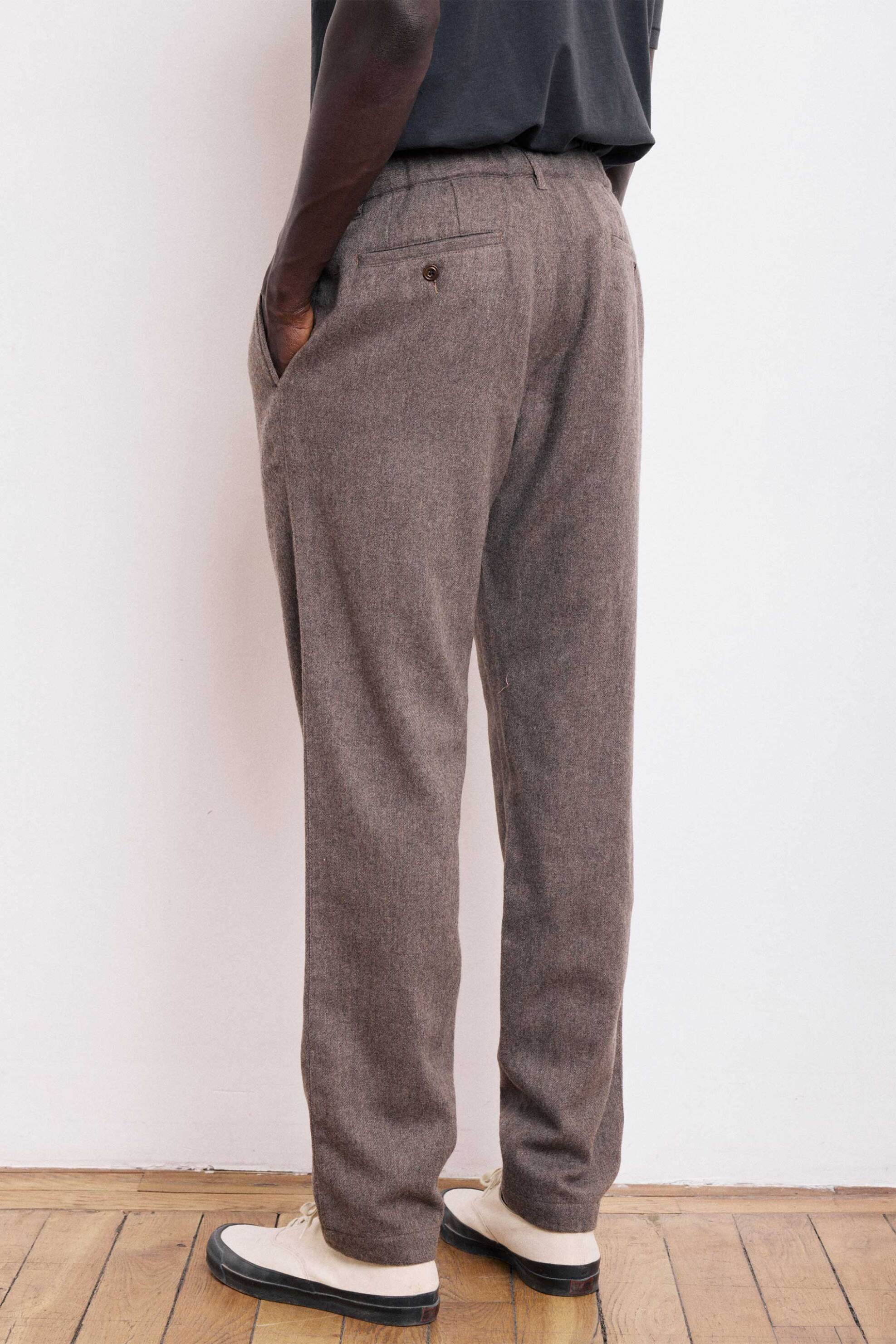 Hartford ανδρικό παντελόνι chino flannel Straight Fit "Tanker" - BE56107 Taupe φωτογραφία