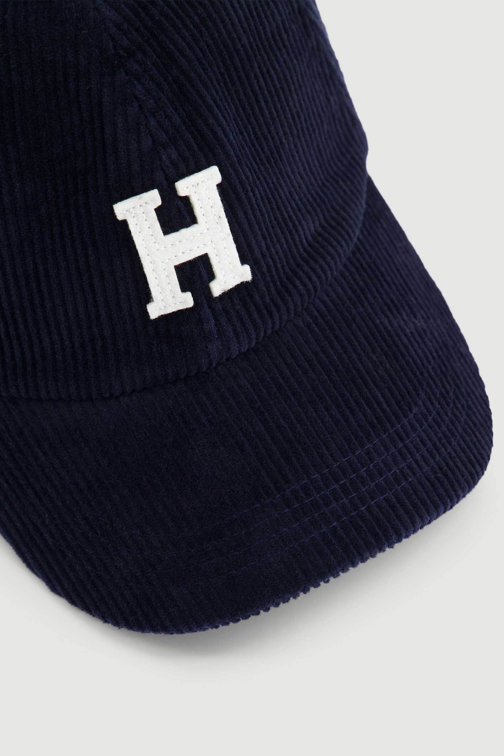 Hartford ανδρικό καπέλο jockey κοτλέ με κεντημένο monogram "H" - BEA1402 Μπλε Σκούρο φωτογραφία