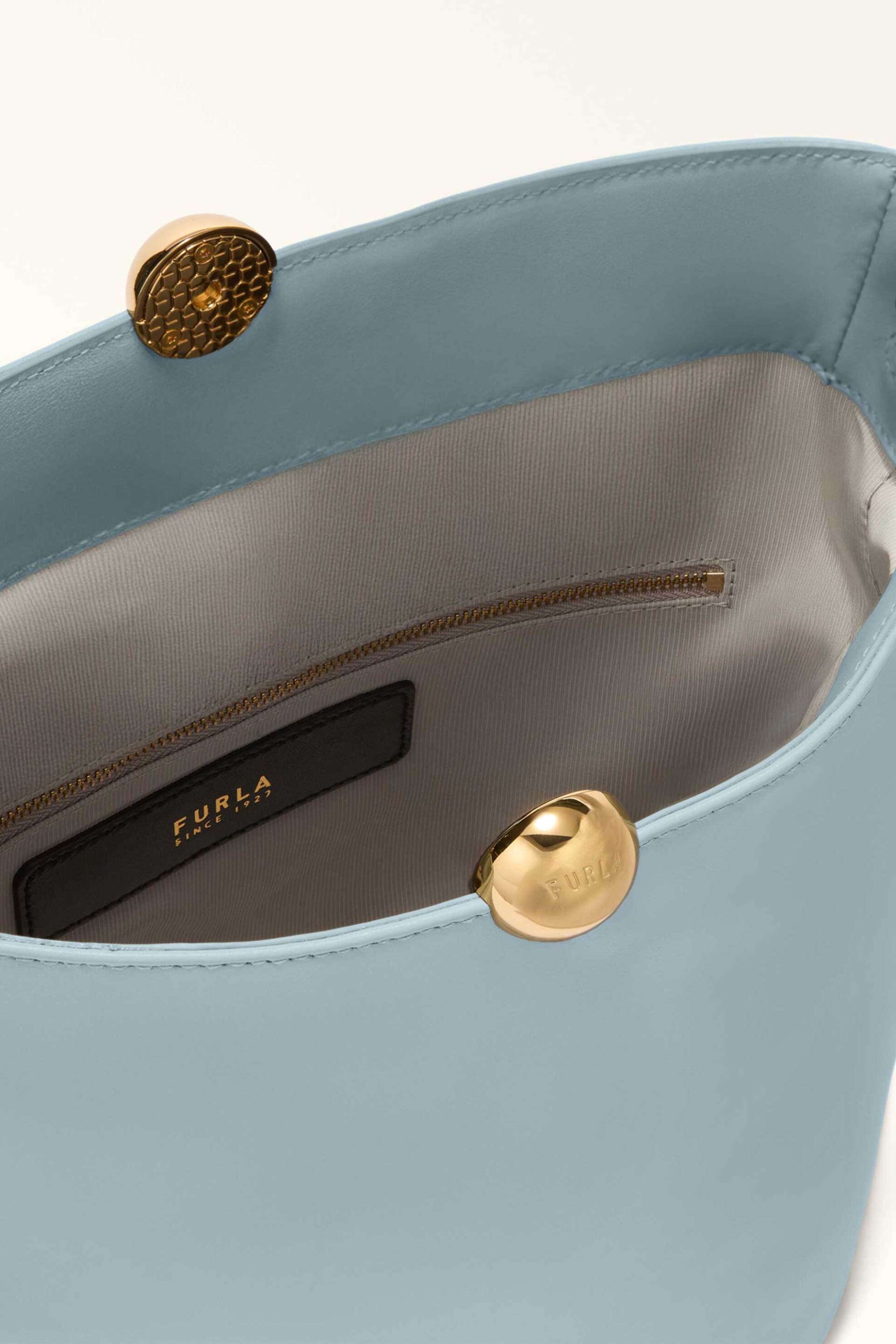Furla γυναικεία δερμάτινη τσάντα ώμου "Sfera Soft Bucket S" - WB01691-BX3168 Γαλάζιο φωτογραφία