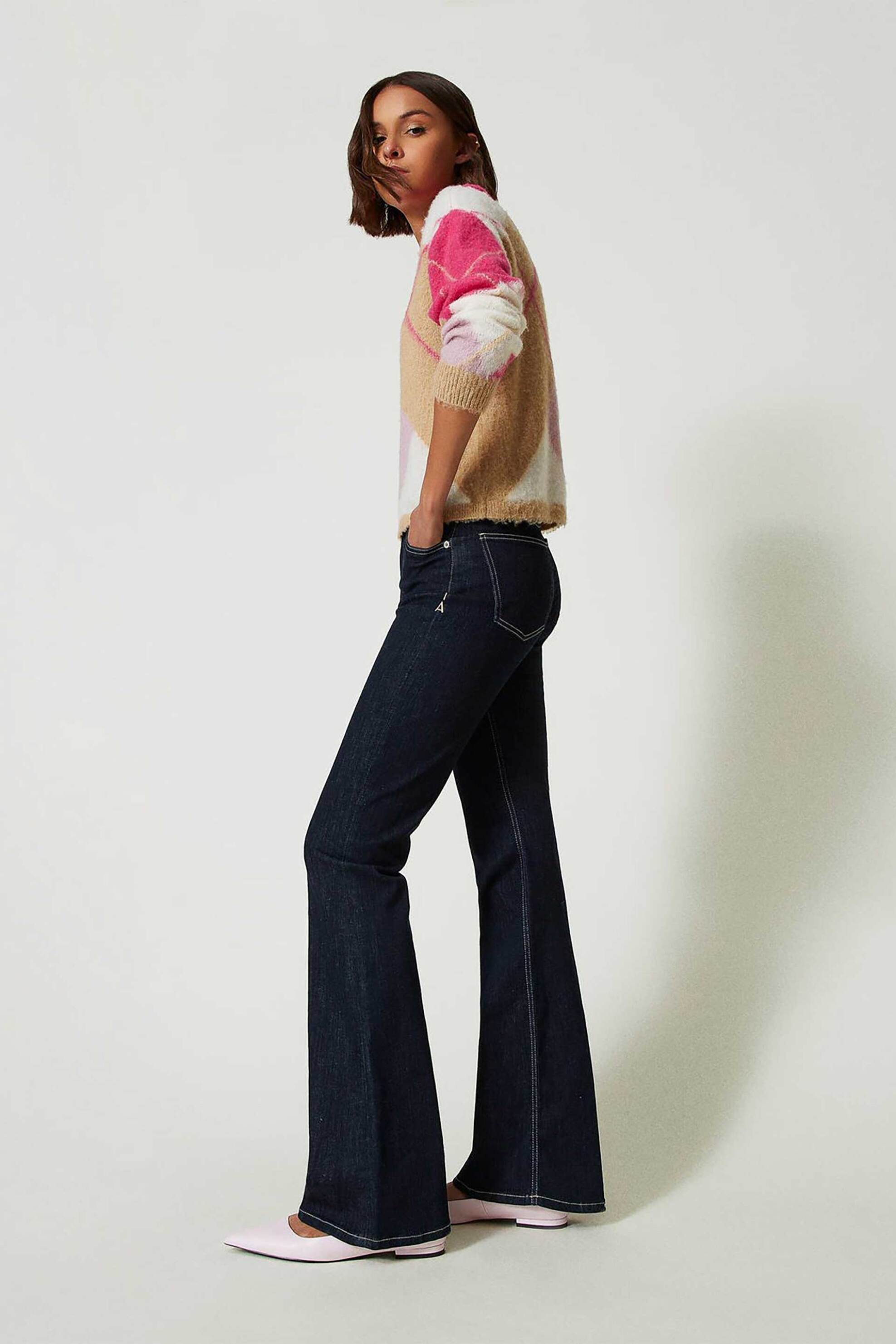 ACTITUDE BY TWINSET Actitude By Twinset γυναικείο τζιν παντελόνι flared - 242AP2340 Denim Blue Σκούρο