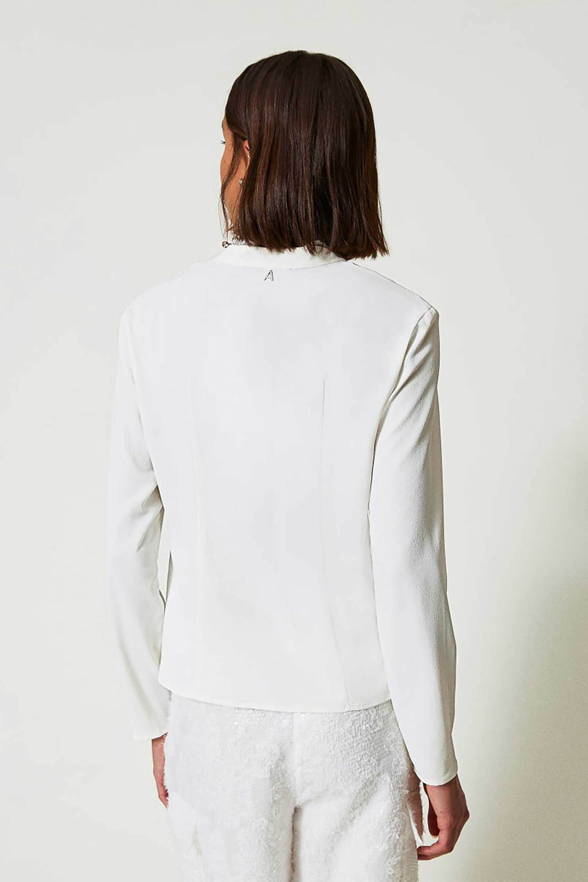 Actitude By Twinset γυναικεία μπλούζα crêpe - 242AP2446 Εκρού φωτογραφία