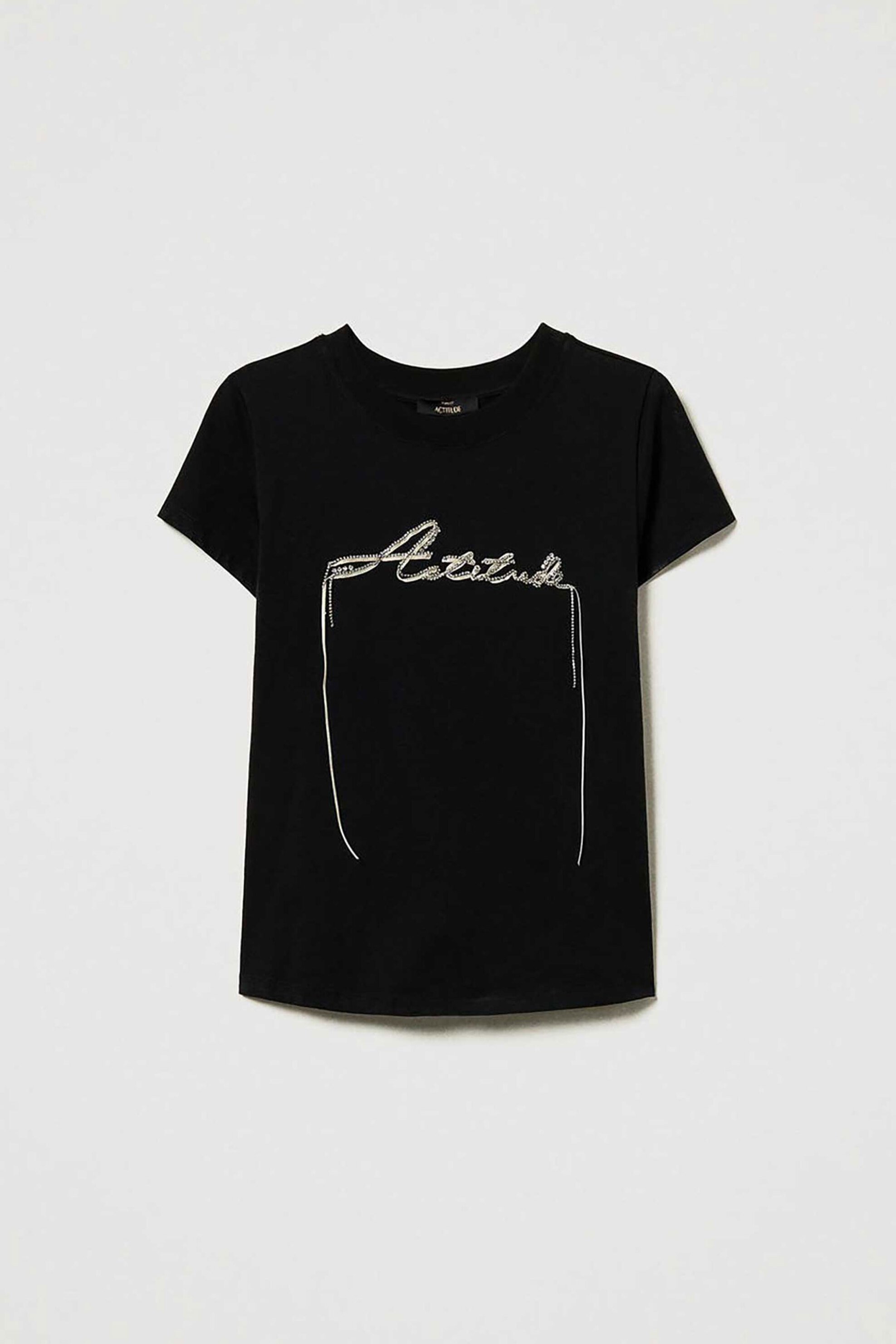 ACTITUDE BY TWINSET Actitude By Twinset γυναικείο T-shirt με λογότυπο - 242AT2221 Μαύρο