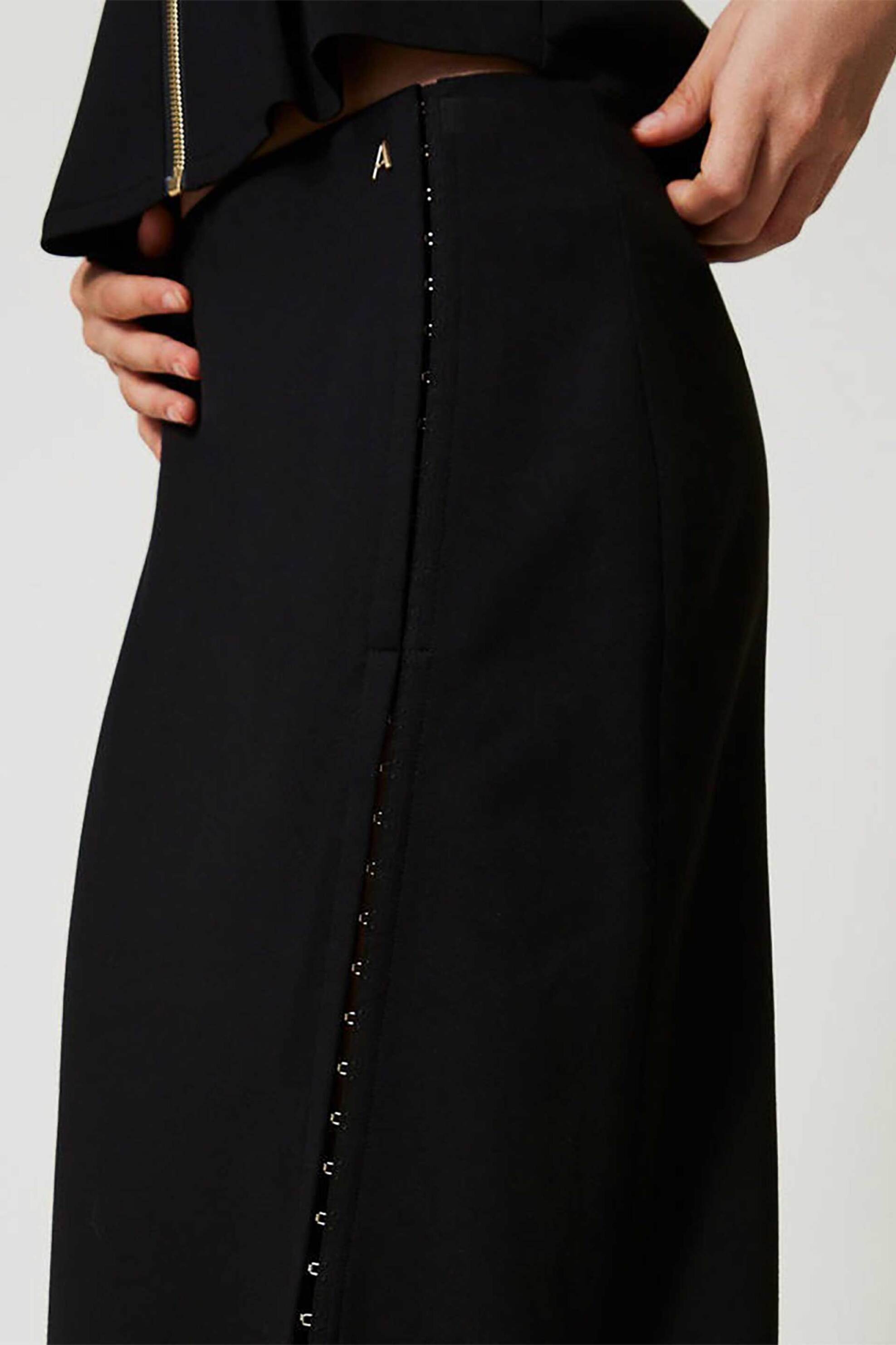 Actitude By Twinset γυναικεία φούστα pencil με κόπιτσες - 242AT2320 Μαύρο φωτογραφία