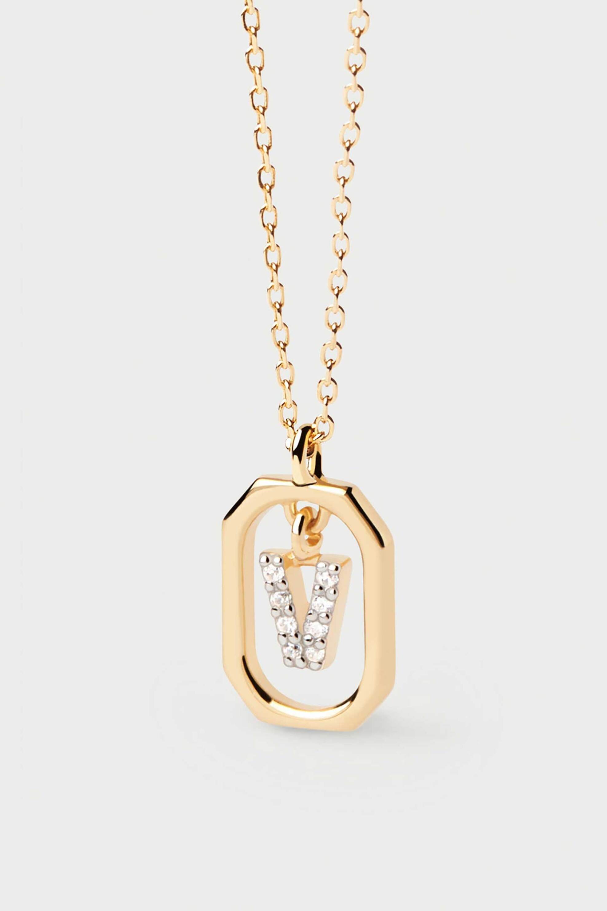 PDPAOLA PDPAOLA γυναικείο κολιέ "Mini Letter V" - CO01-533-U