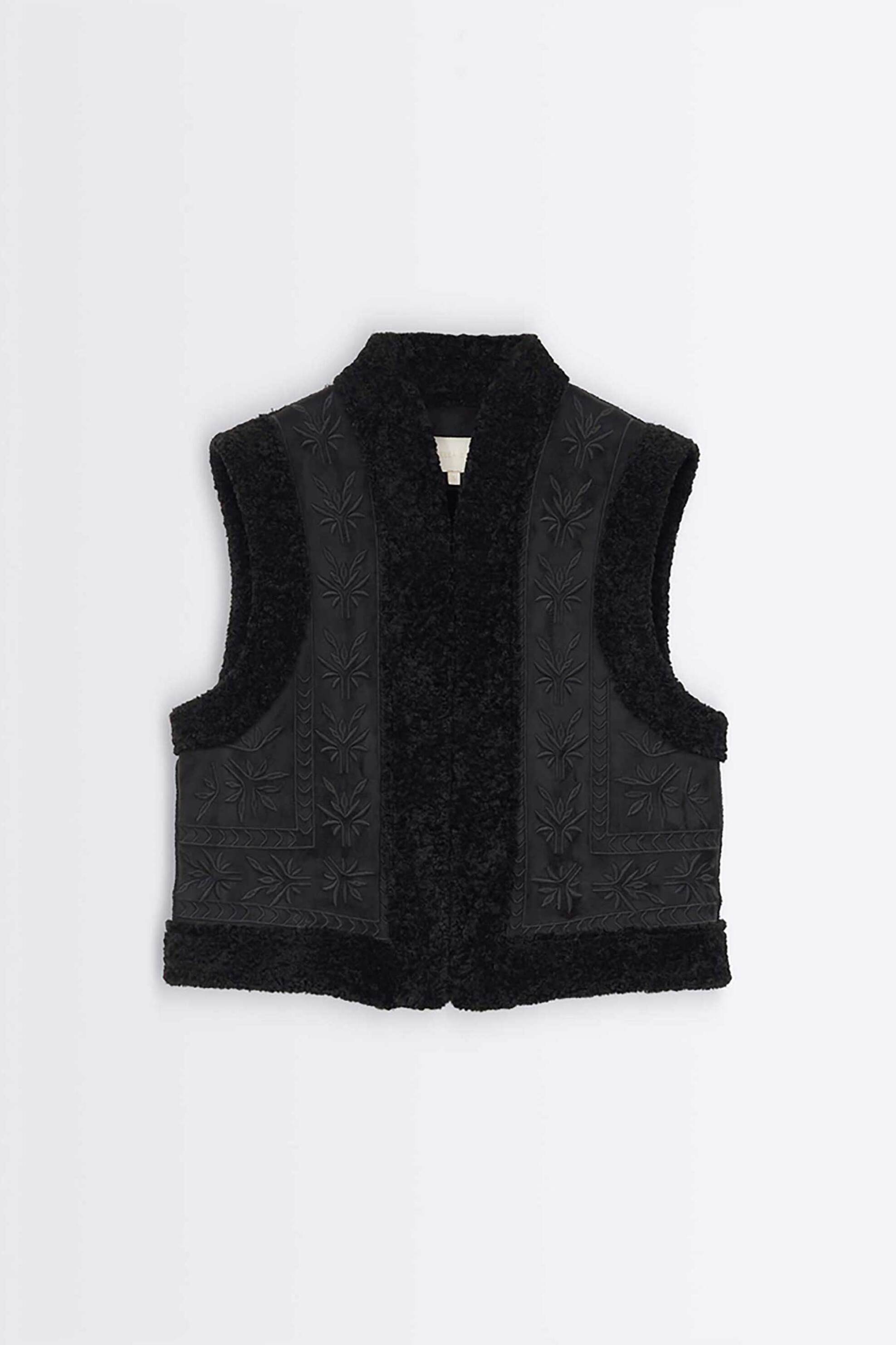 VANESSA BRUNO Vanessa Bruno γυναικείο γιλέκο shearling effect "Haman" - 2HVA36-V02768 Μαύρο - 4