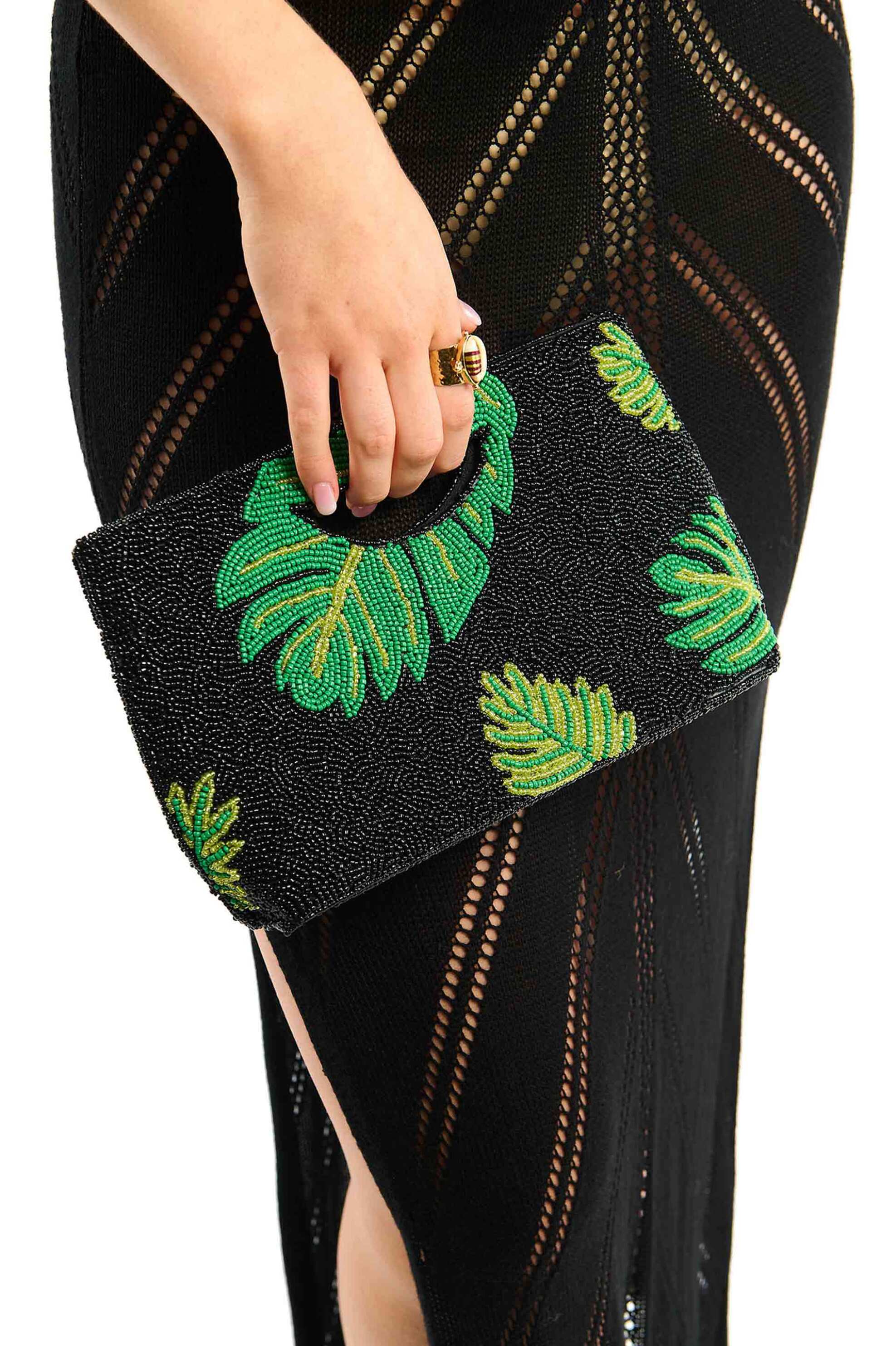 Wild Paris γυναικείο clutch με κέντημα "Leti" - LETI/SS26 Μαύρο φωτογραφία