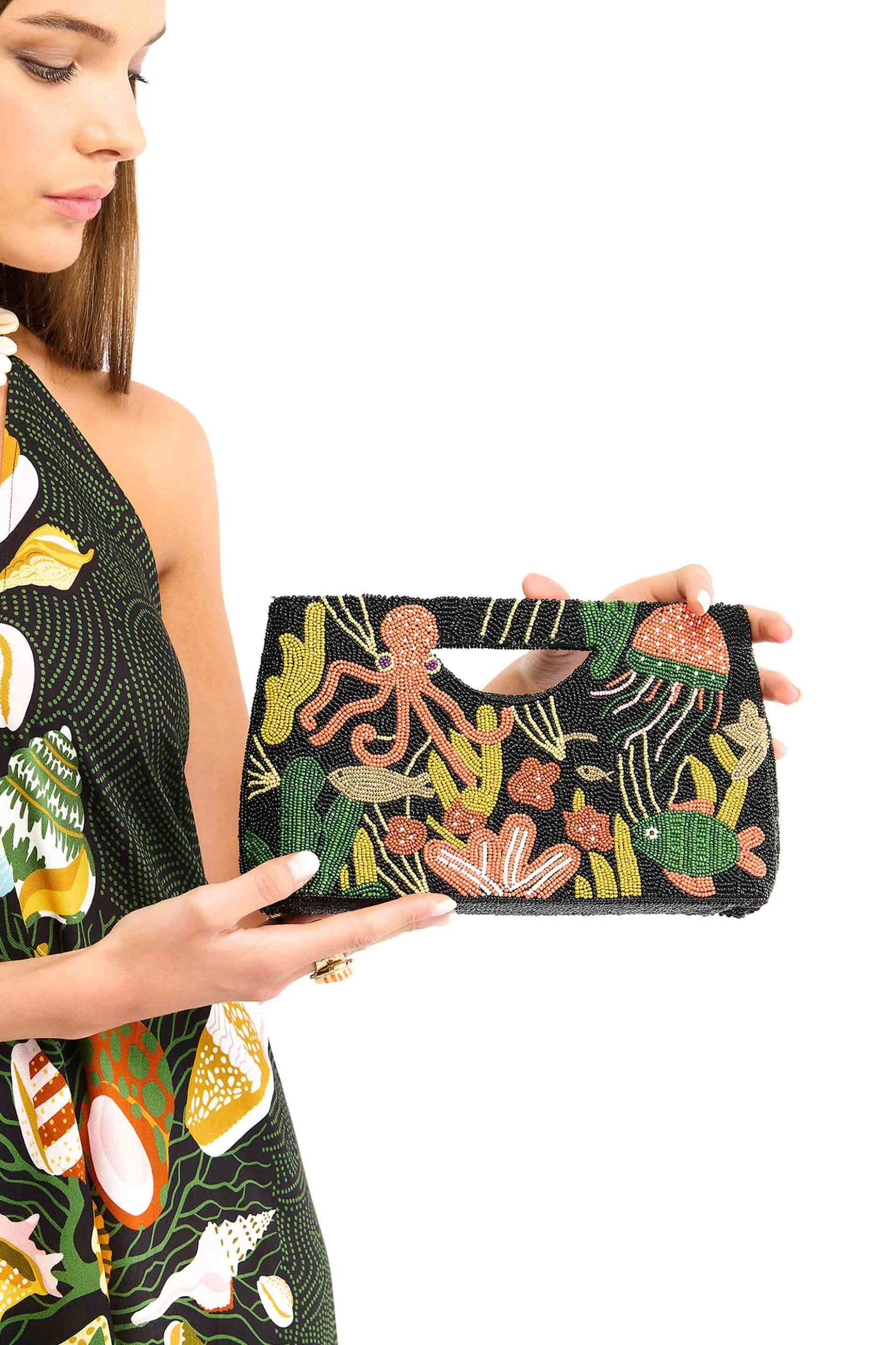 Wild Paris γυναικείο clutch με κέντημα "Ramos" - RAMOS/SS26 Μαύρο φωτογραφία