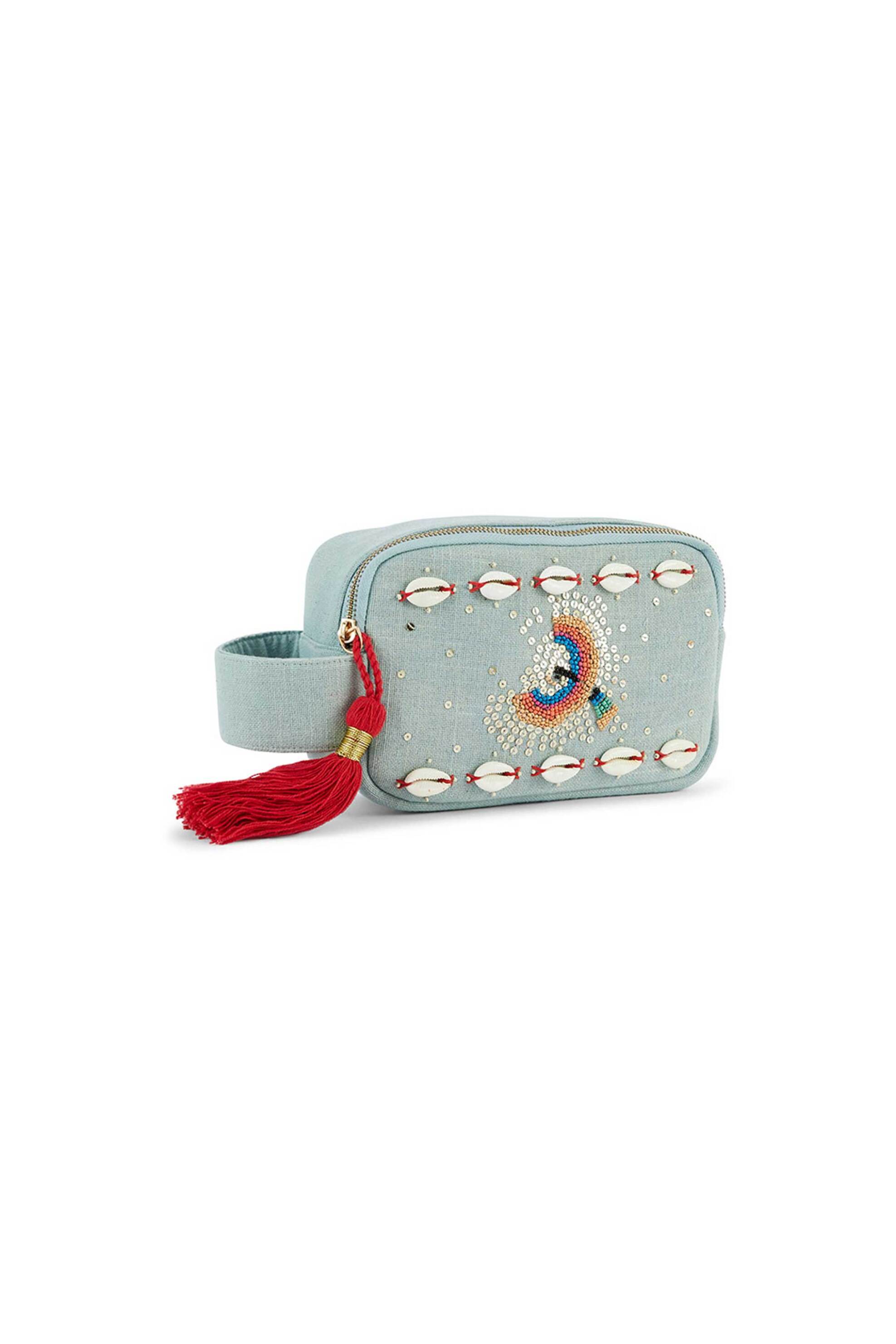 Wild Paris γυναικείο clutch με κέντημα "Ysia" - YSIA/SS26 Γαλάζιο φωτογραφία