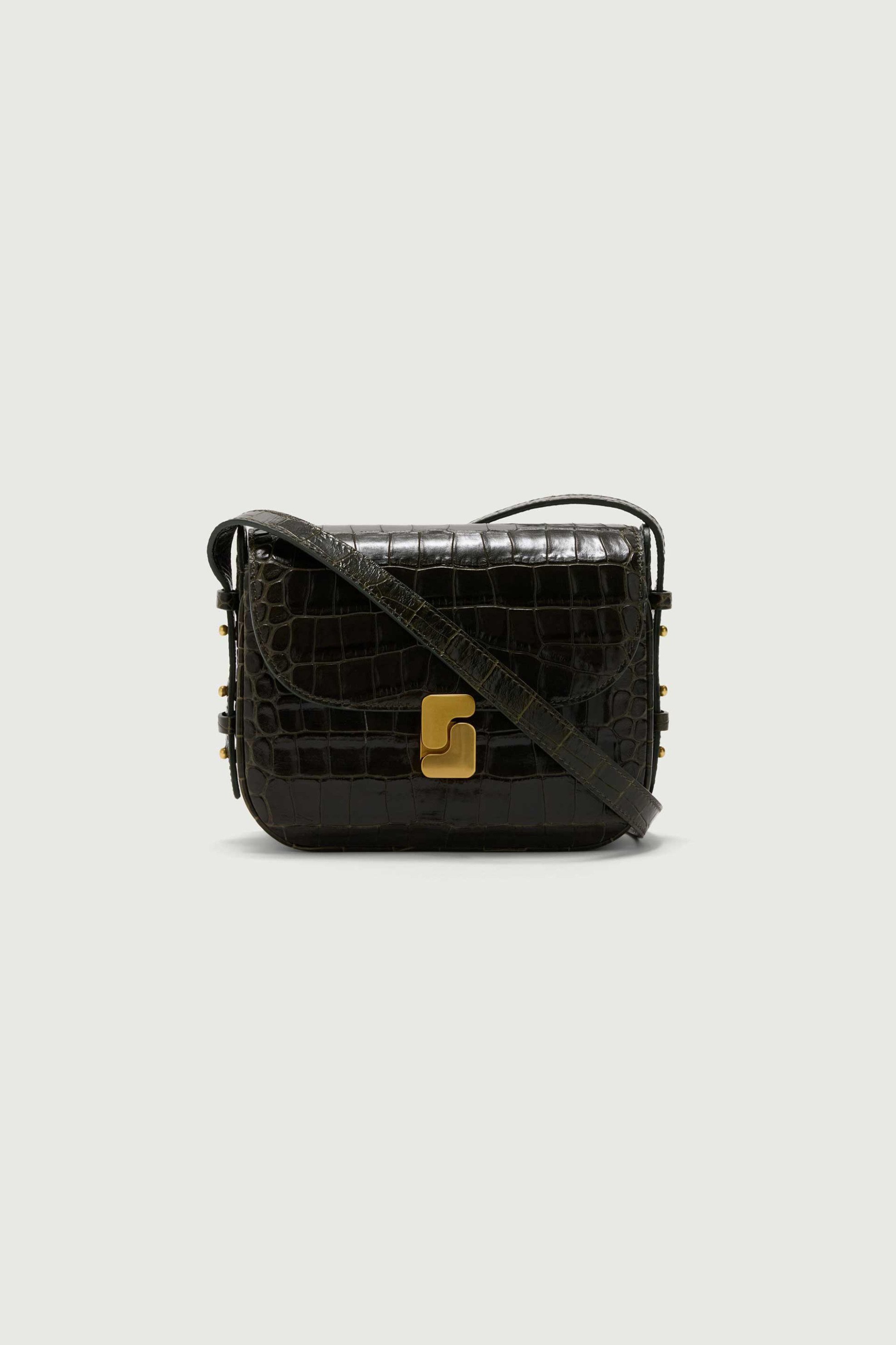 Soeur γυναικεία δερμάτινη τσάντα ώμου/crossbody croco 