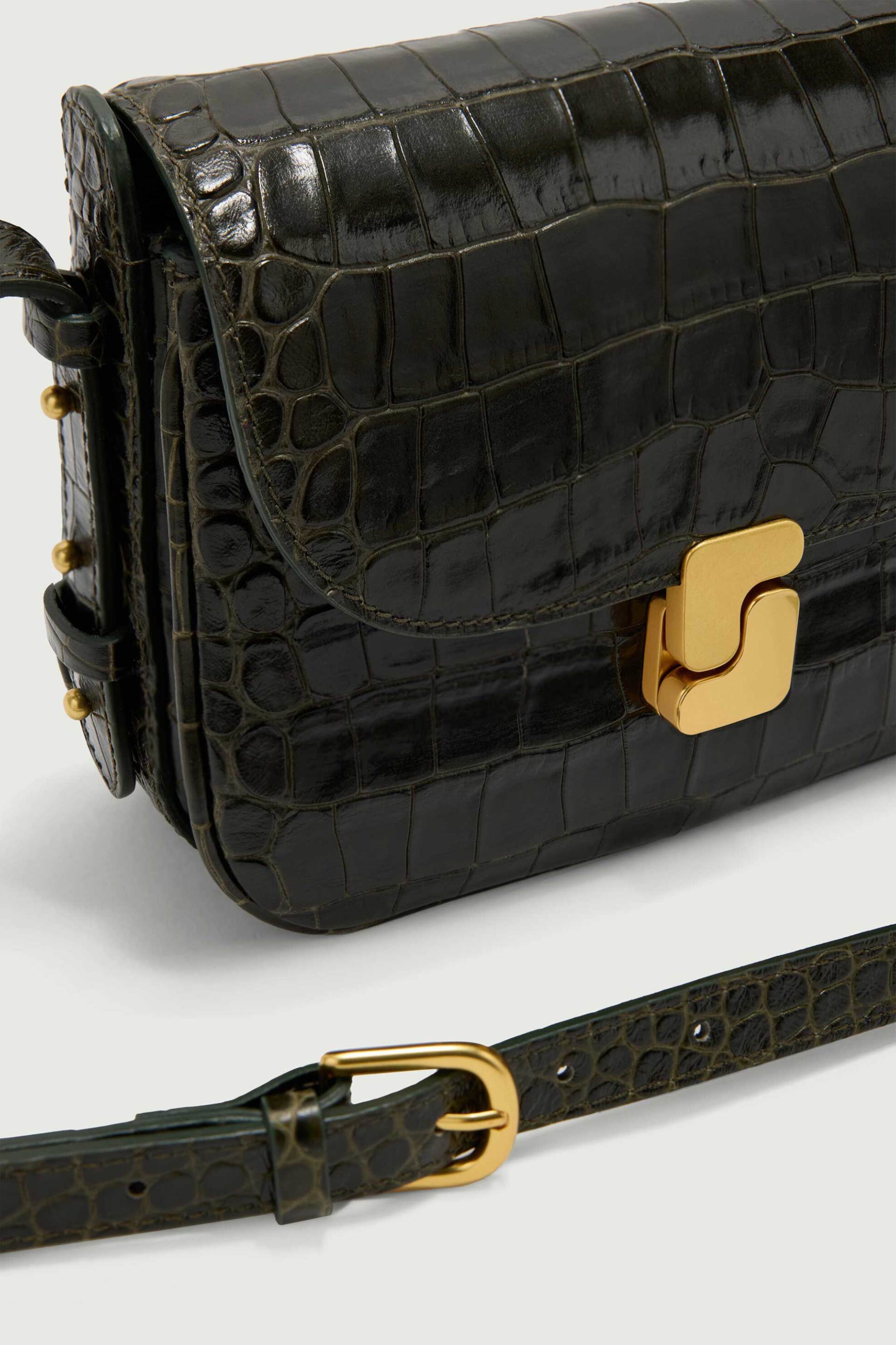 SOEUR Soeur γυναικεία δερμάτινη τσάντα ώμου/crossbody croco "Bellissima Mini" - SEM0947BELLIMIN Κυπαρισσί - 3