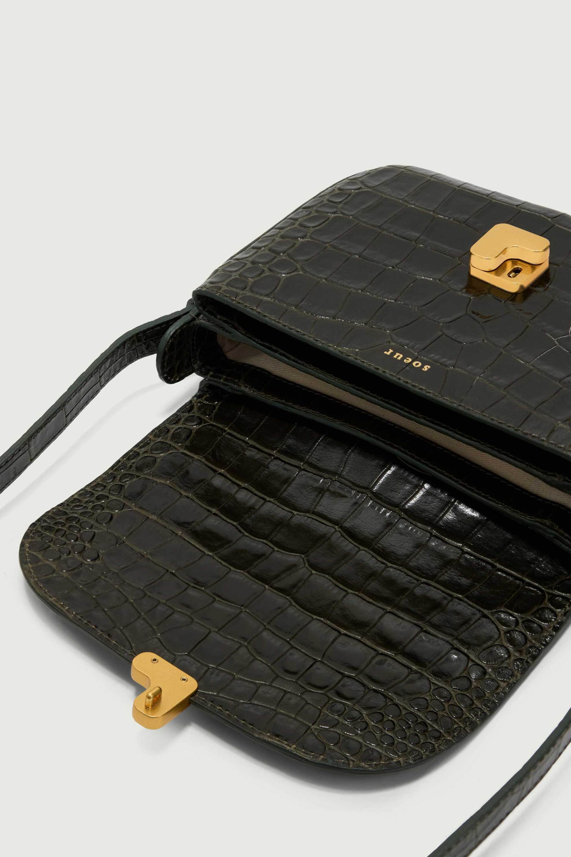 SOEUR Soeur γυναικεία δερμάτινη τσάντα ώμου/crossbody croco "Bellissima Mini" - SEM0947BELLIMIN Κυπαρισσί - 4
