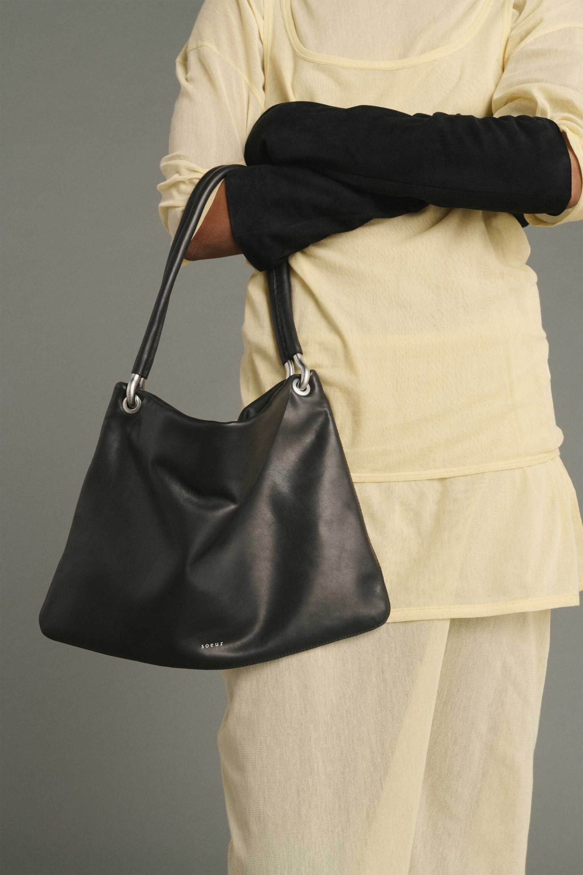 SOEUR Soeur γυναικεία δερμάτινη τσάντα ώμου "Gia Mini" - SEM1439GIAMINI Μαύρο - 4