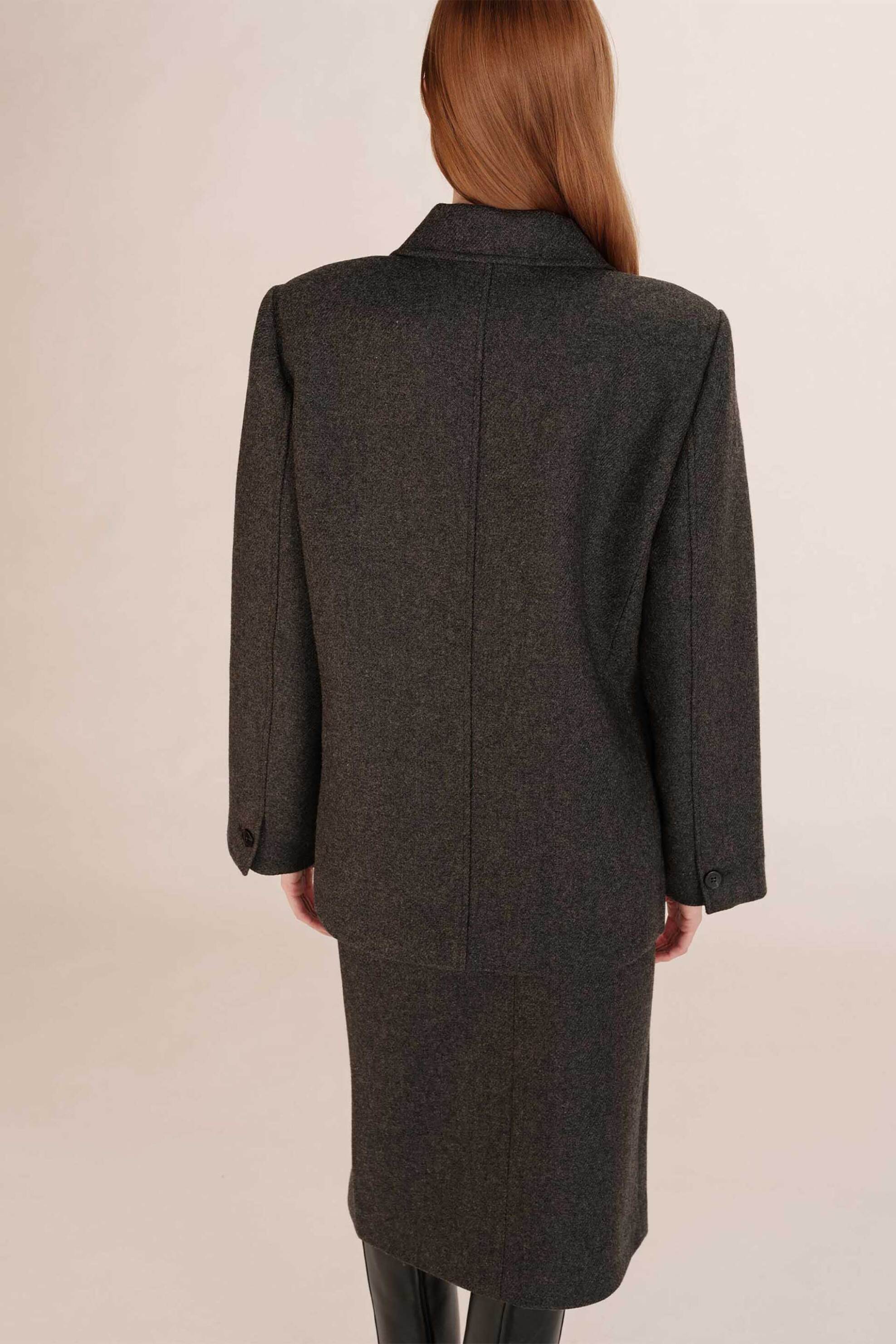 Grace & Mila γυναικείο κοντό παλτό σε στυλ σακάκι "Thomas" - THOMAS/FW25 Ανθρακί φωτογραφία