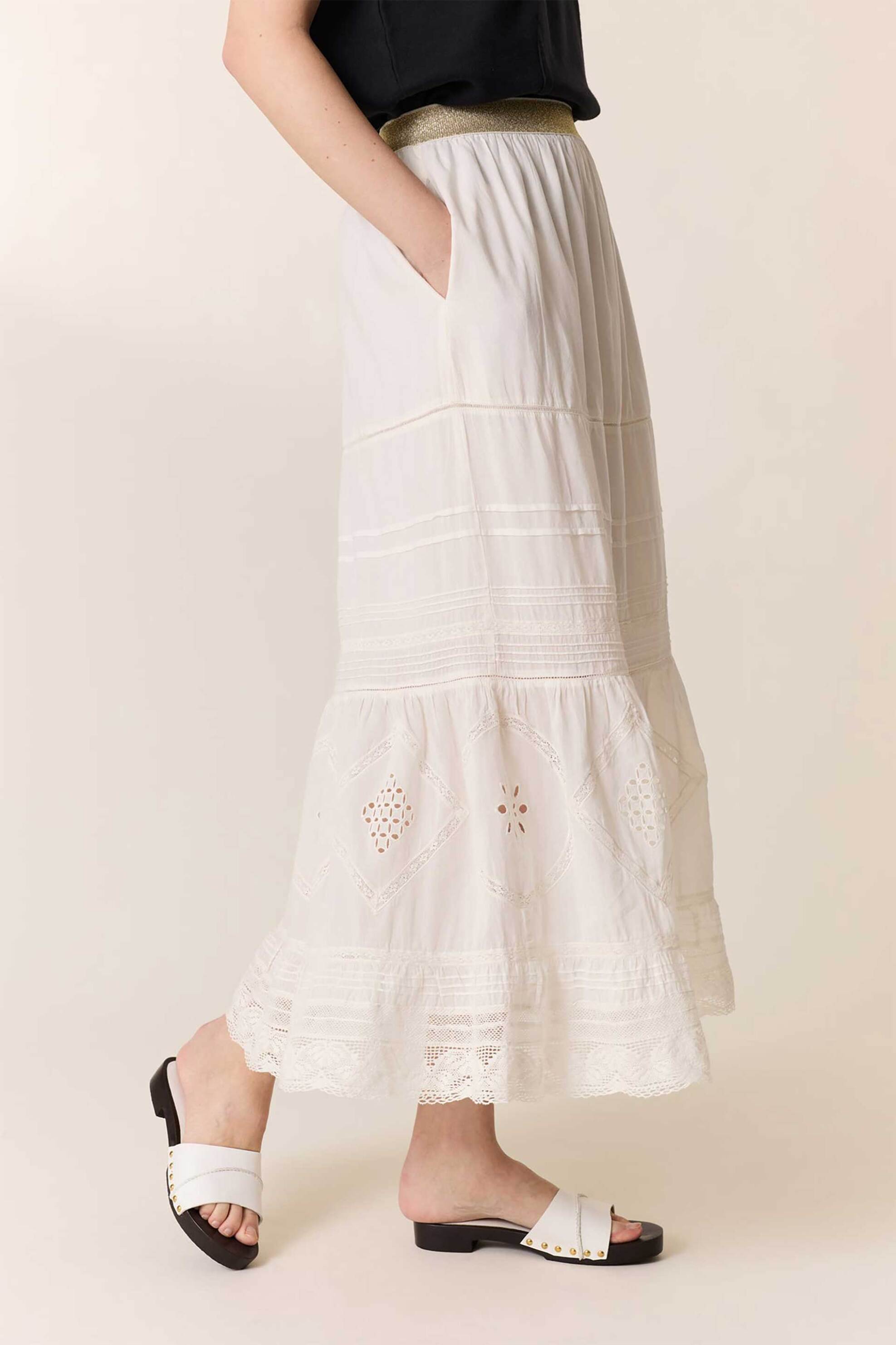 Leon & Harper γυναικεία φούστα με δαντέλα "Jinta Lace" - Jinta TC160 Lace Λευκό φωτογραφία