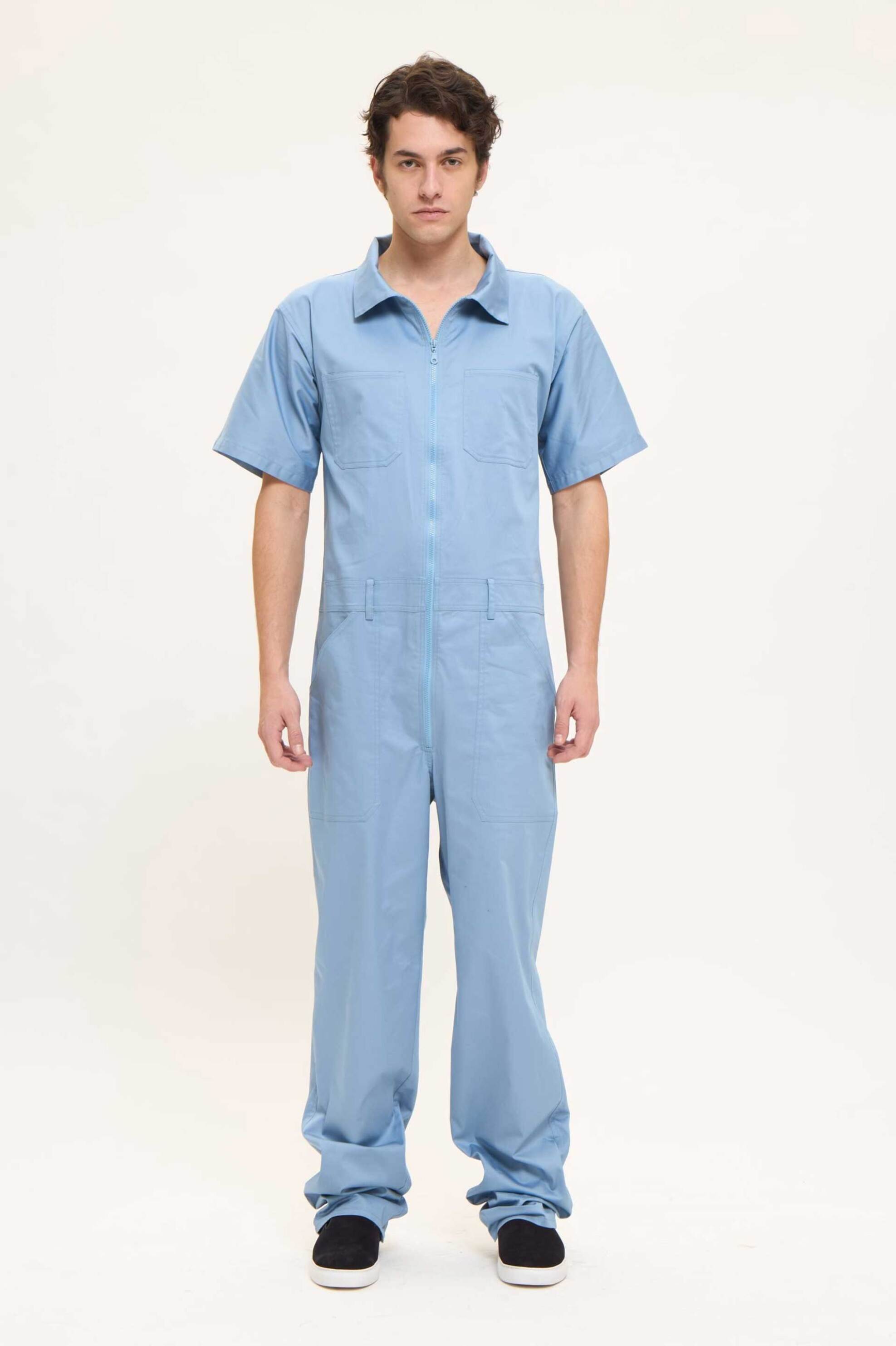 AOS AOS unisex ολόσωμη φόρμα "Utility" - 0.U.PA09126.SKYBLUE Μπλε Ανοιχτό