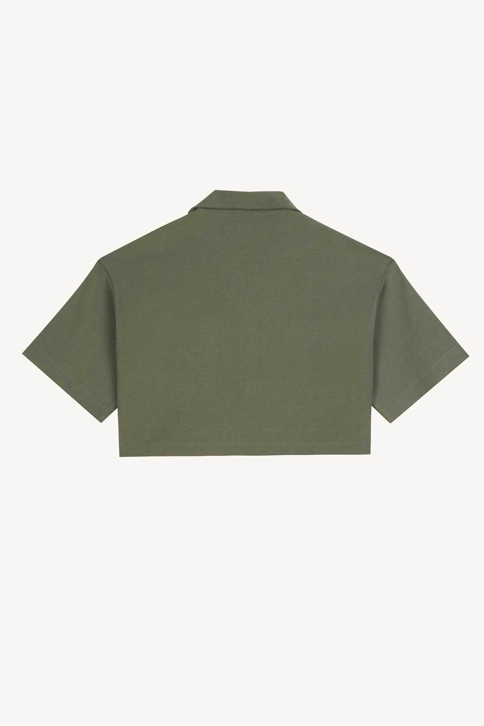 AOS γυναικείο jacket cropped με τσέπες - 0.W.JA09108.ARM.L Χακί φωτογραφία