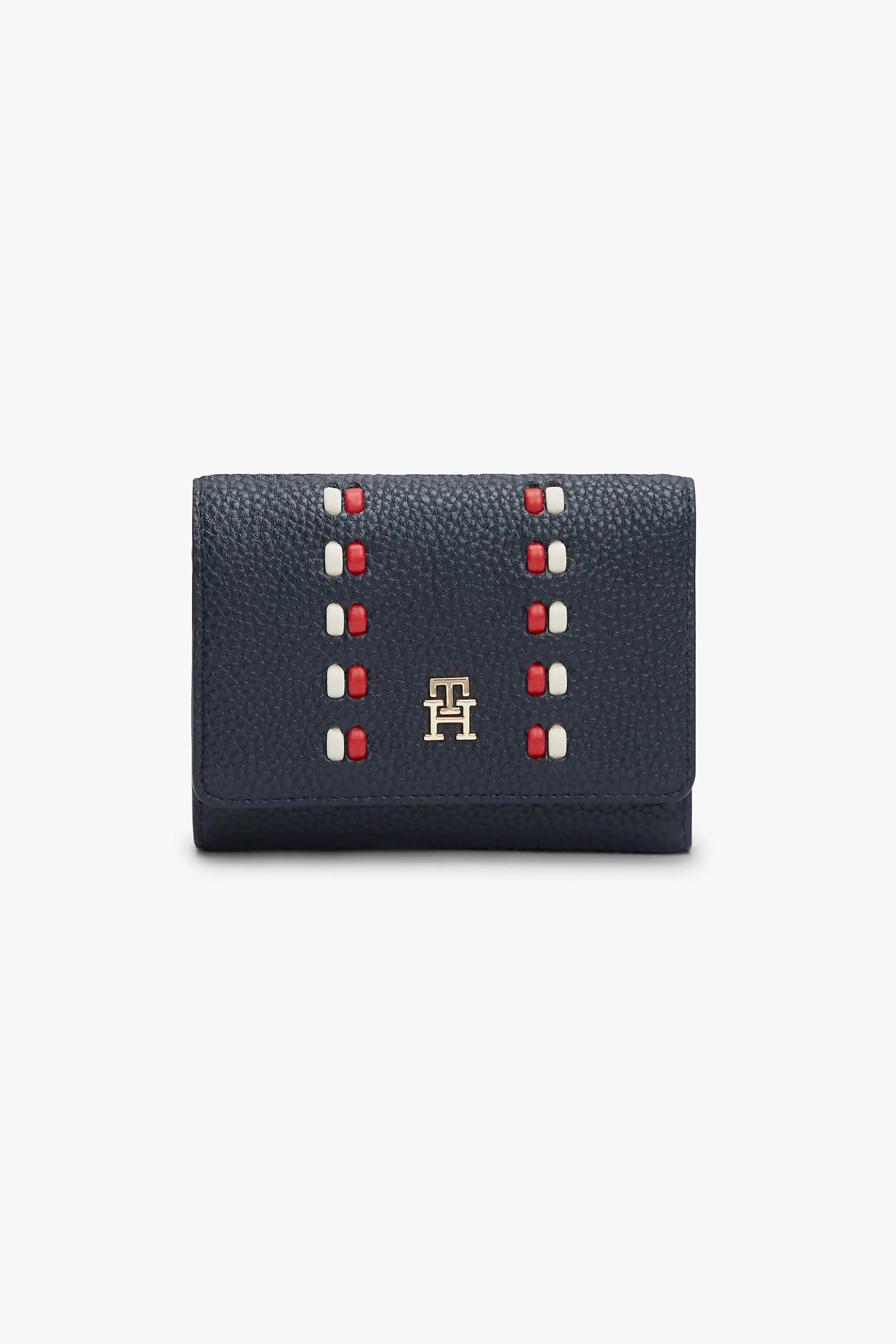 TOMMY HILFIGER Tommy Hilfiger γυναικείο πορτοφόλι με μεταλλικό μονόγραμμα - AW0AW18246 Σκούρο Μπλε