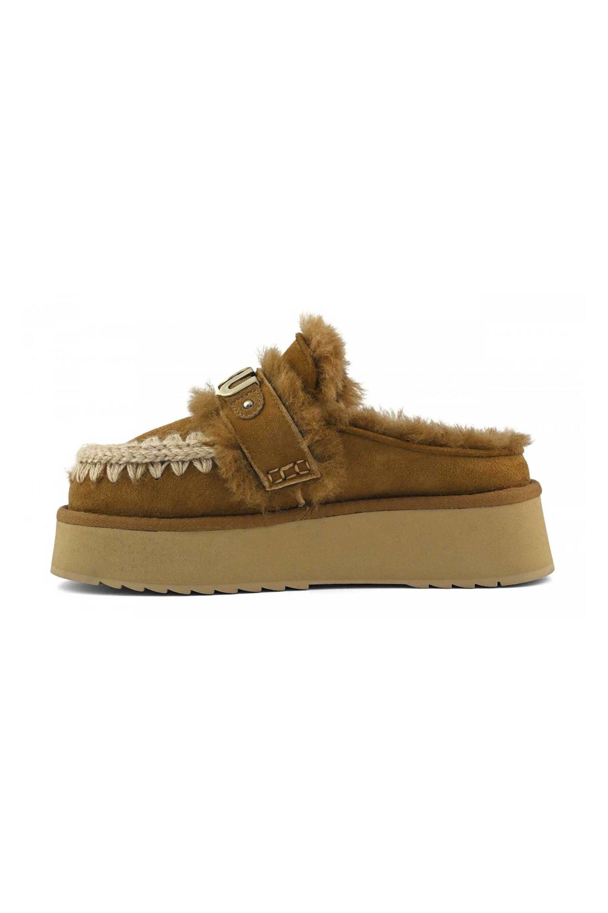 Mou γυναικεία clogs suede με μεταλλικό λογότυπο - MUFW681006A Ταμπά