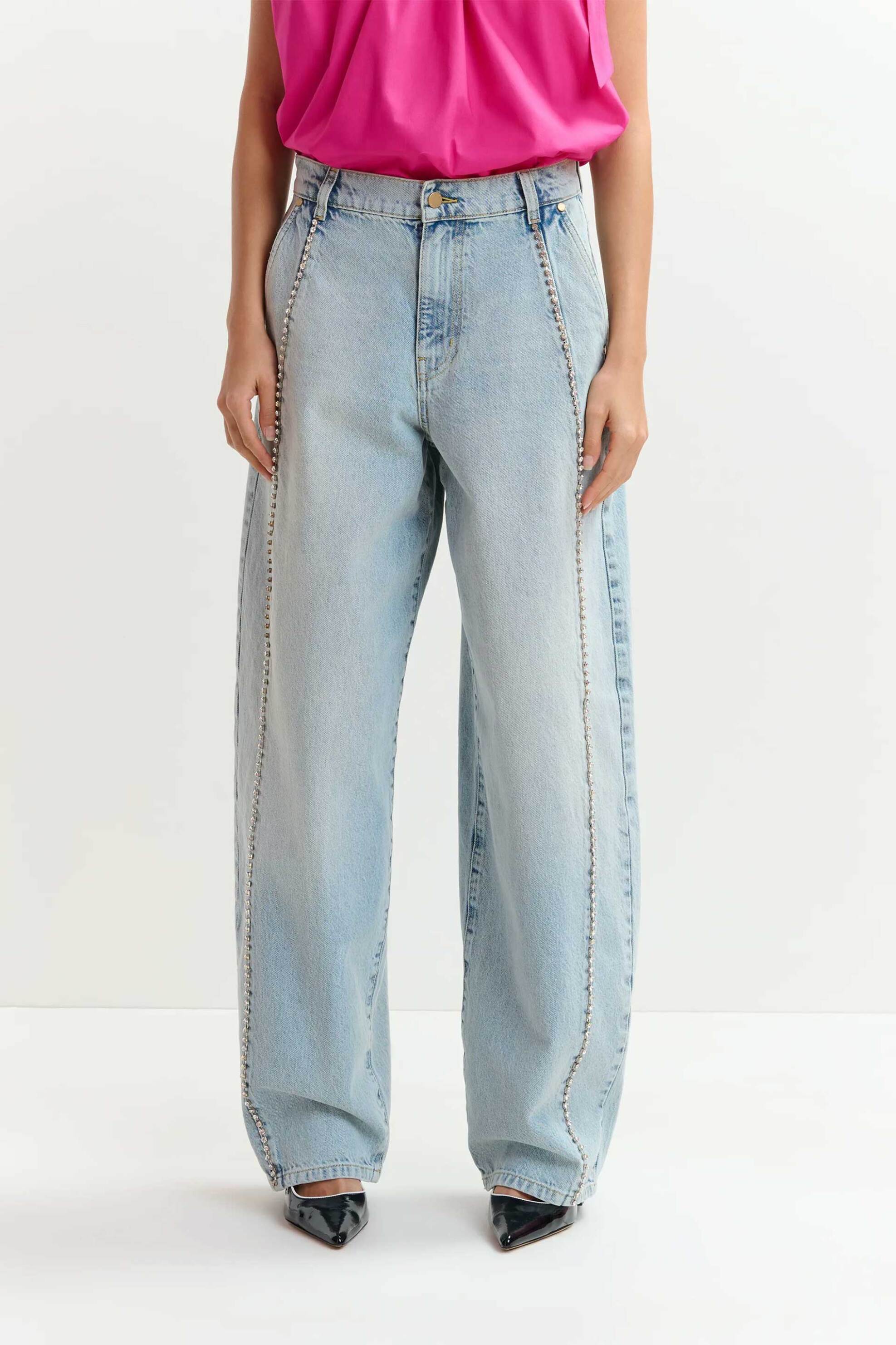 Essentiel Antwerp γυναικείο τζιν παντελόνι με στρας "Jawel" - JAWEL Denim Blue φωτογραφία