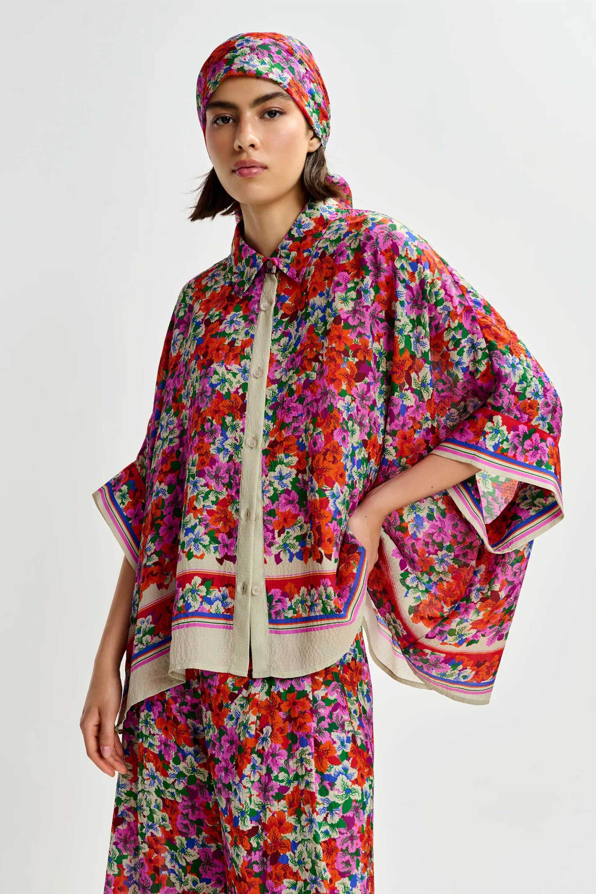 Essentiel Antwerp γυναικείο πουκάμισο με floral "Jirt" - JIRT Κόκκινο