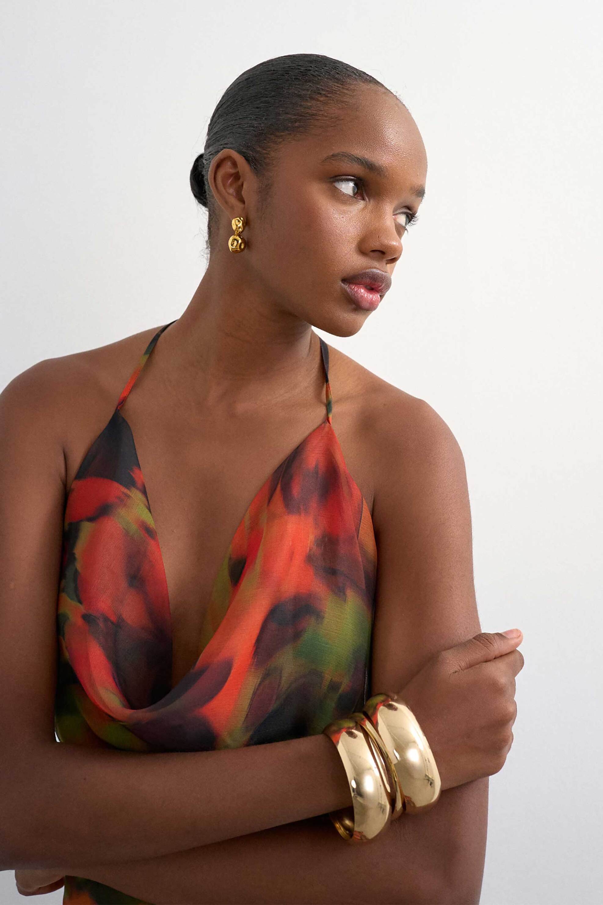 Topshop γυναικείο maxi φόρεμα με floral print 