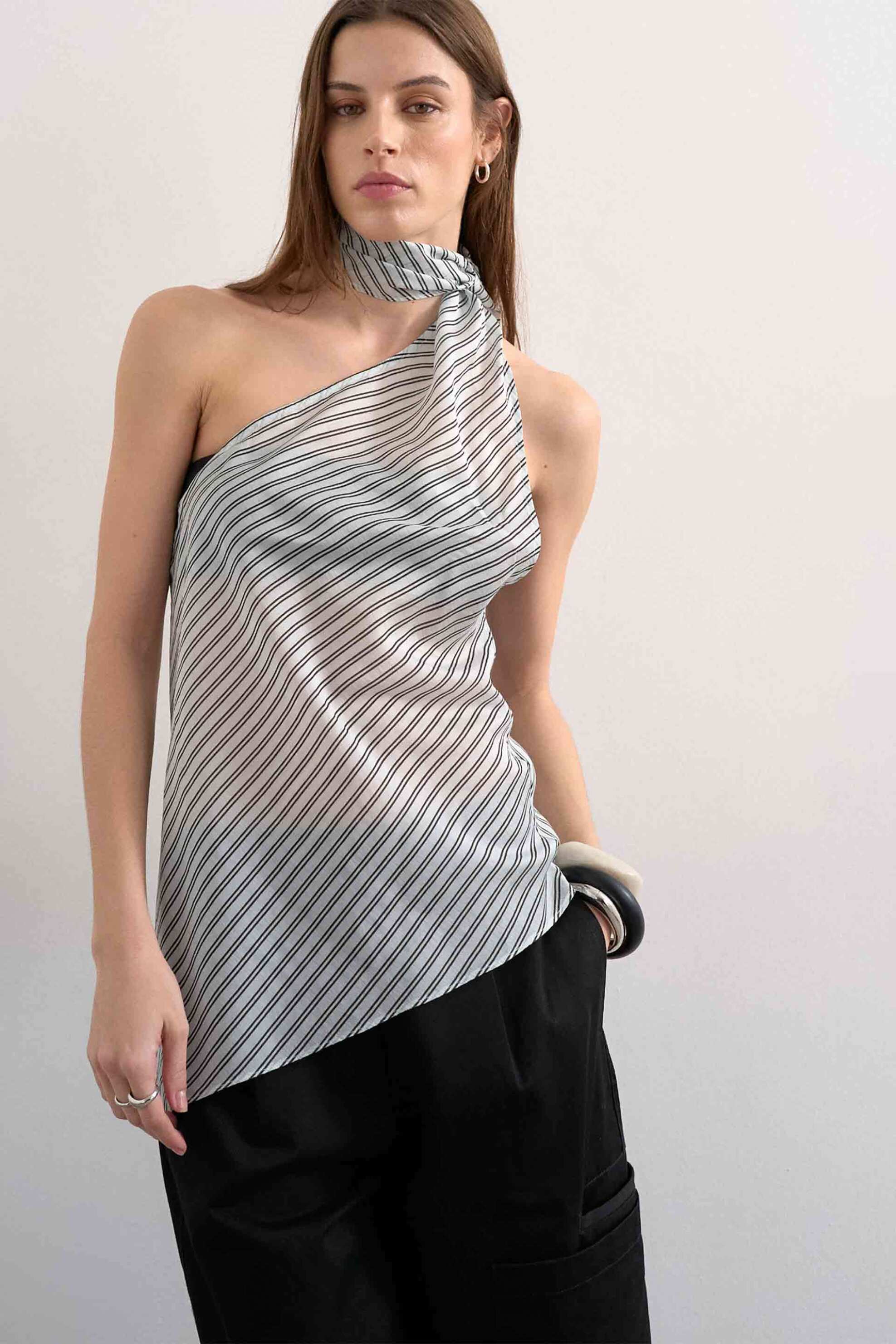 Topshop γυναικεία μπλούζα με ριγέ σχέδιο "Hanny" - 31000856 Λευκό