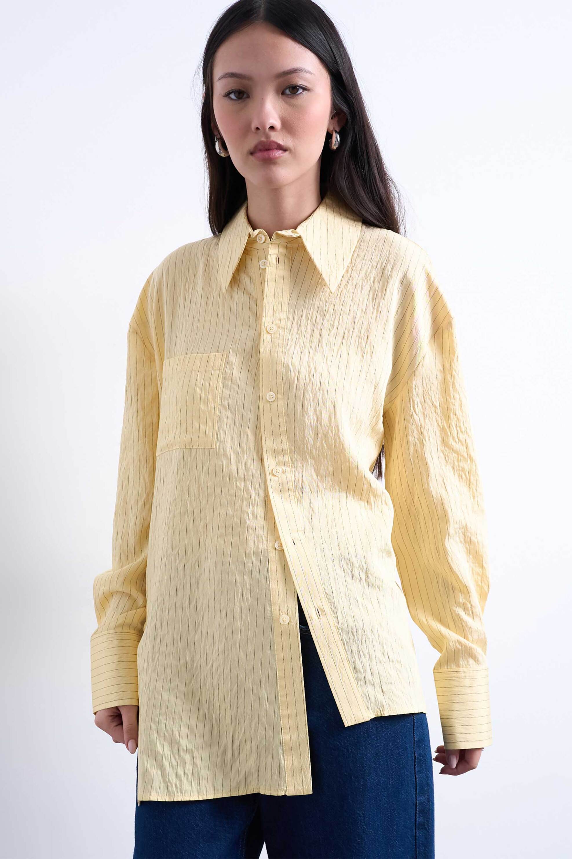 Topshop γυναικείο πουκάμισο ριγέ "Sia" - 31000885 Κίτρινο Pastel