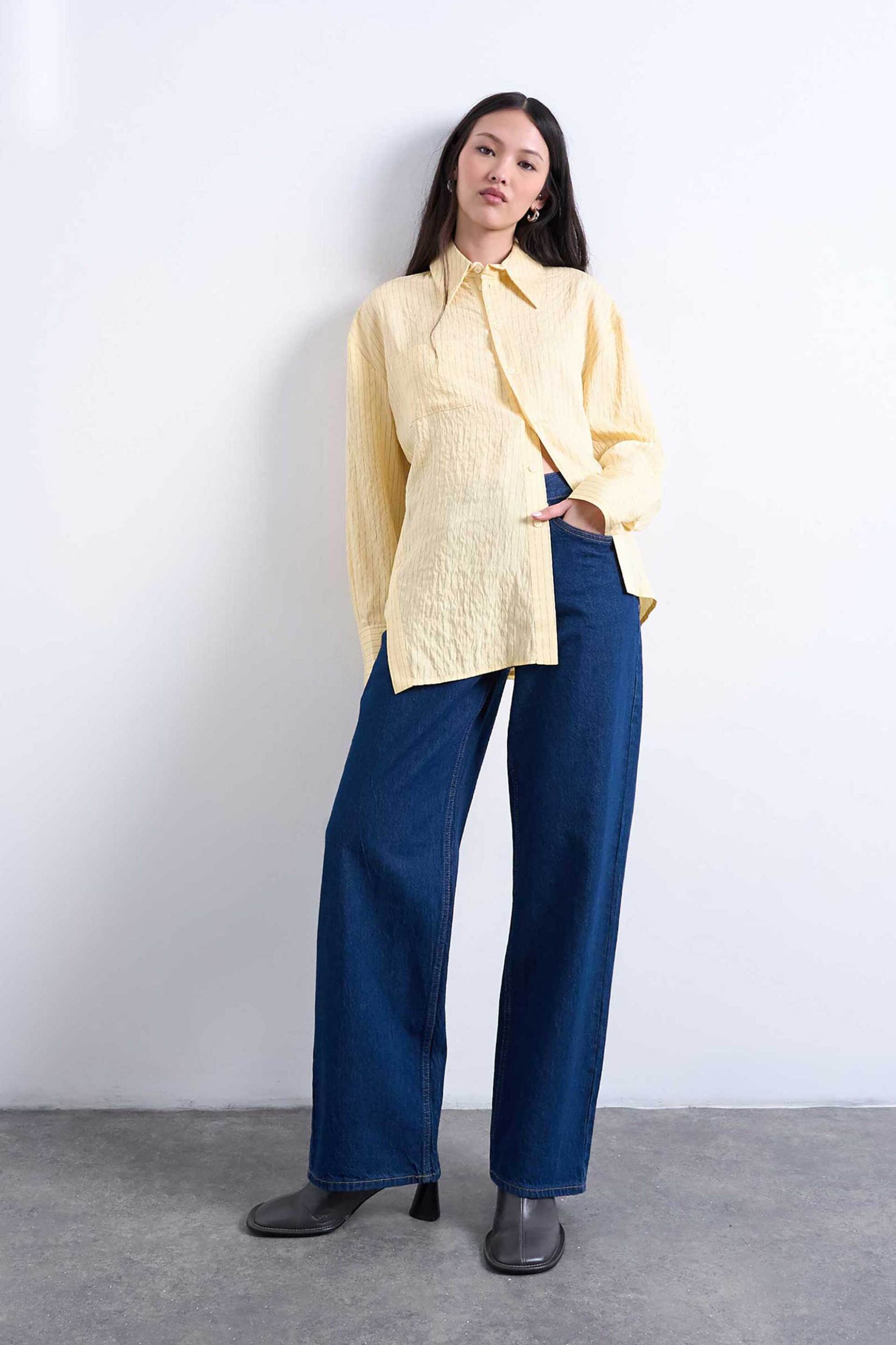 TOPSHOP Topshop γυναικείο πουκάμισο ριγέ "Sia" - 31000885 Κίτρινο Pastel - 3