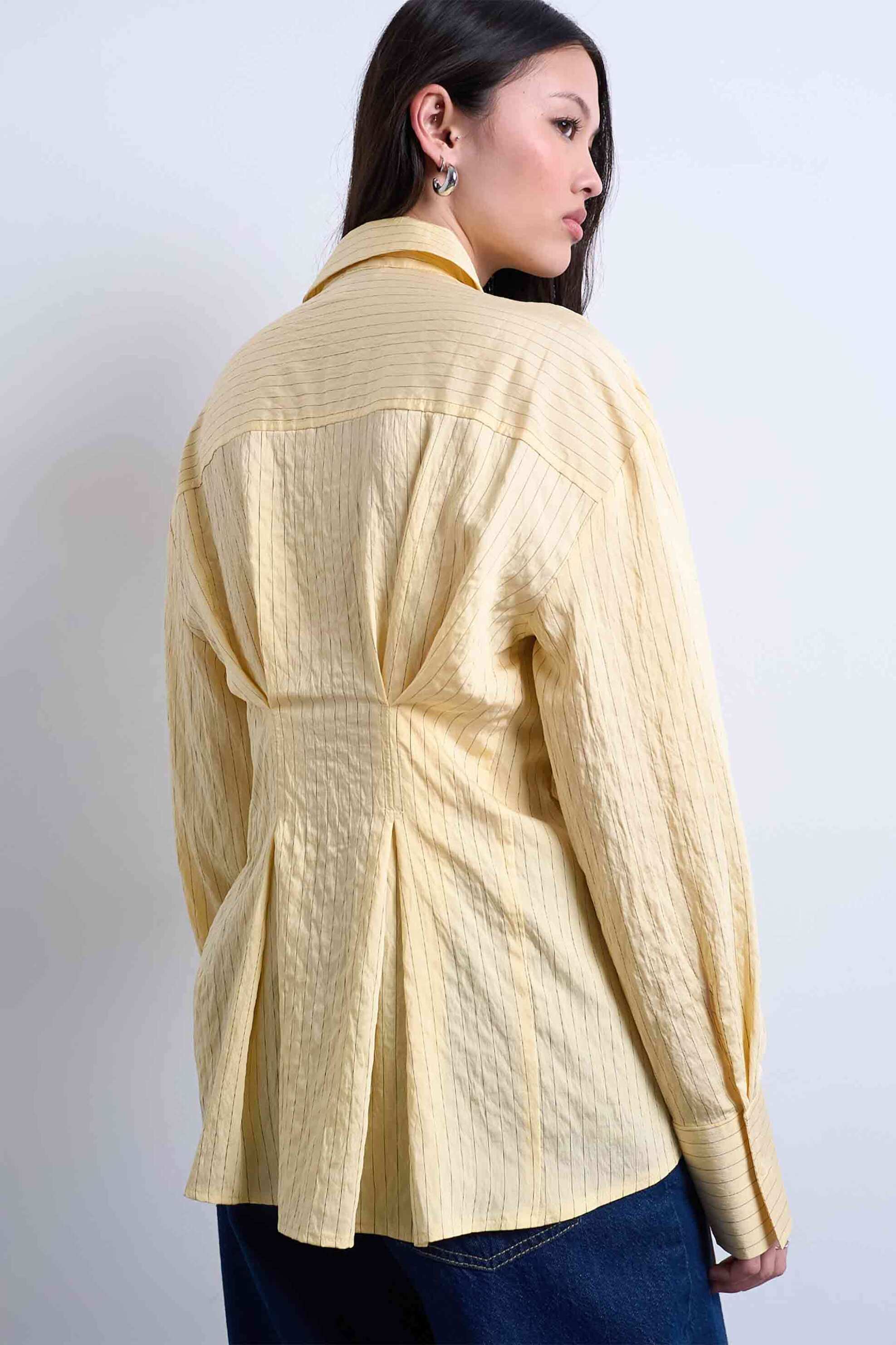 TOPSHOP Topshop γυναικείο πουκάμισο ριγέ "Sia" - 31000885 Κίτρινο Pastel - 4