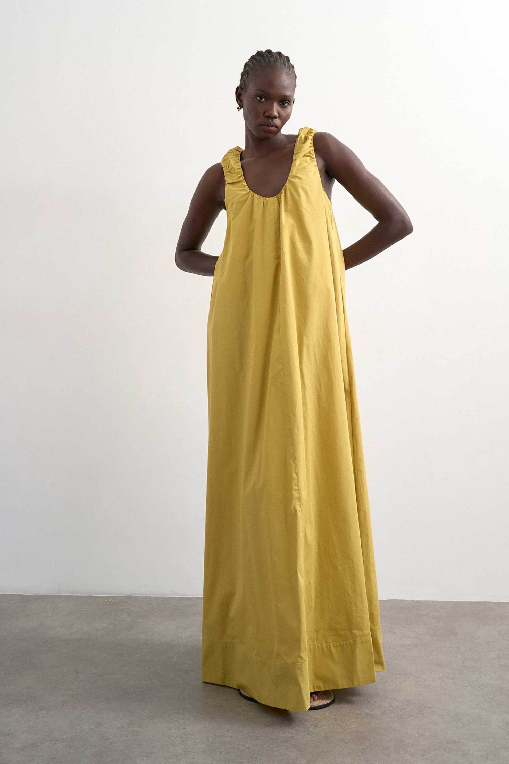 Topshop γυναικείο maxi φόρεμα "Runi" - 31000907 Μουσταρδί