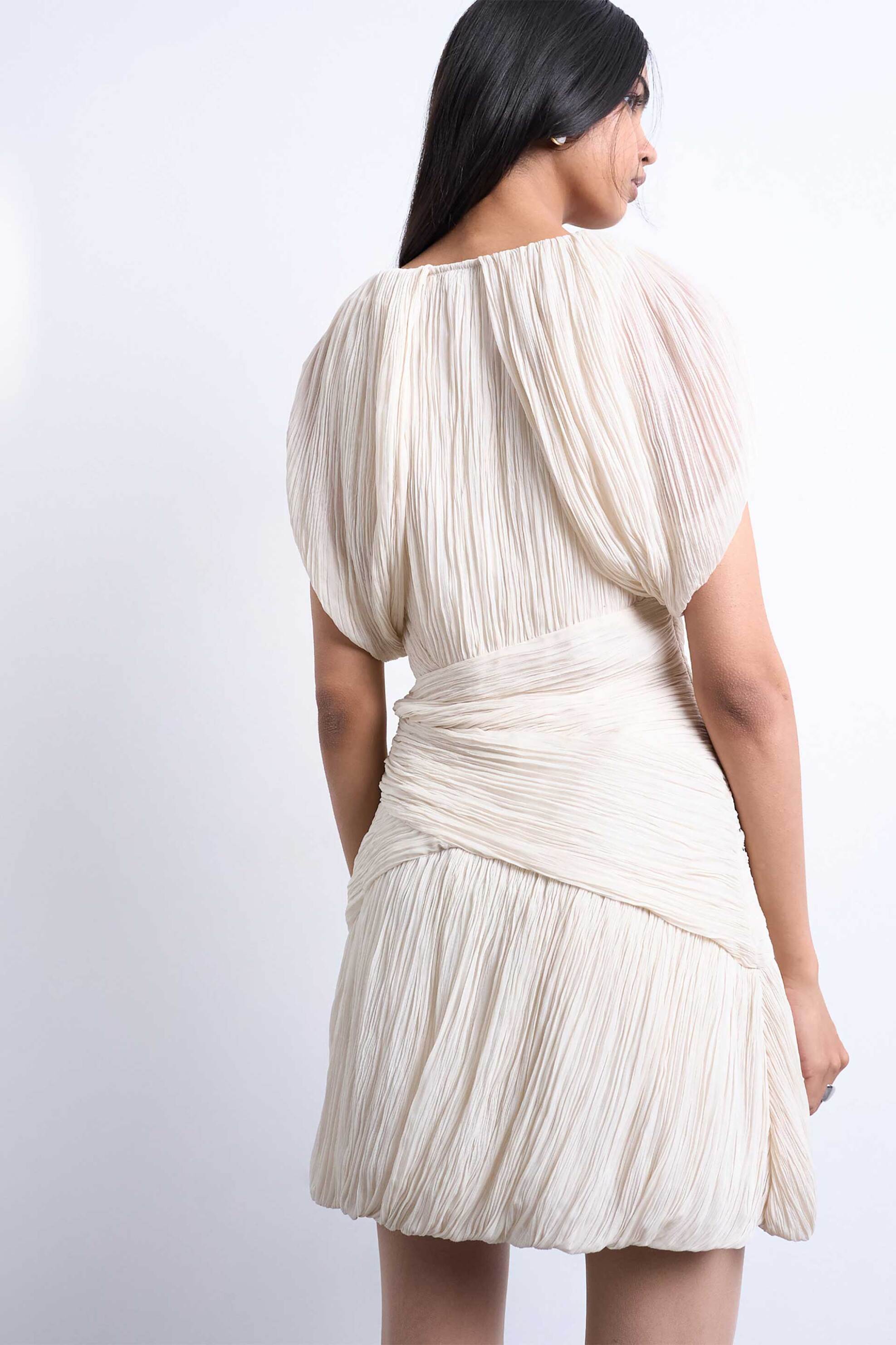 TOPSHOP Topshop γυναικείο mini φόρεμα με ντραπέ σχέδιο "Svea" - 31000908 Λευκό - 4