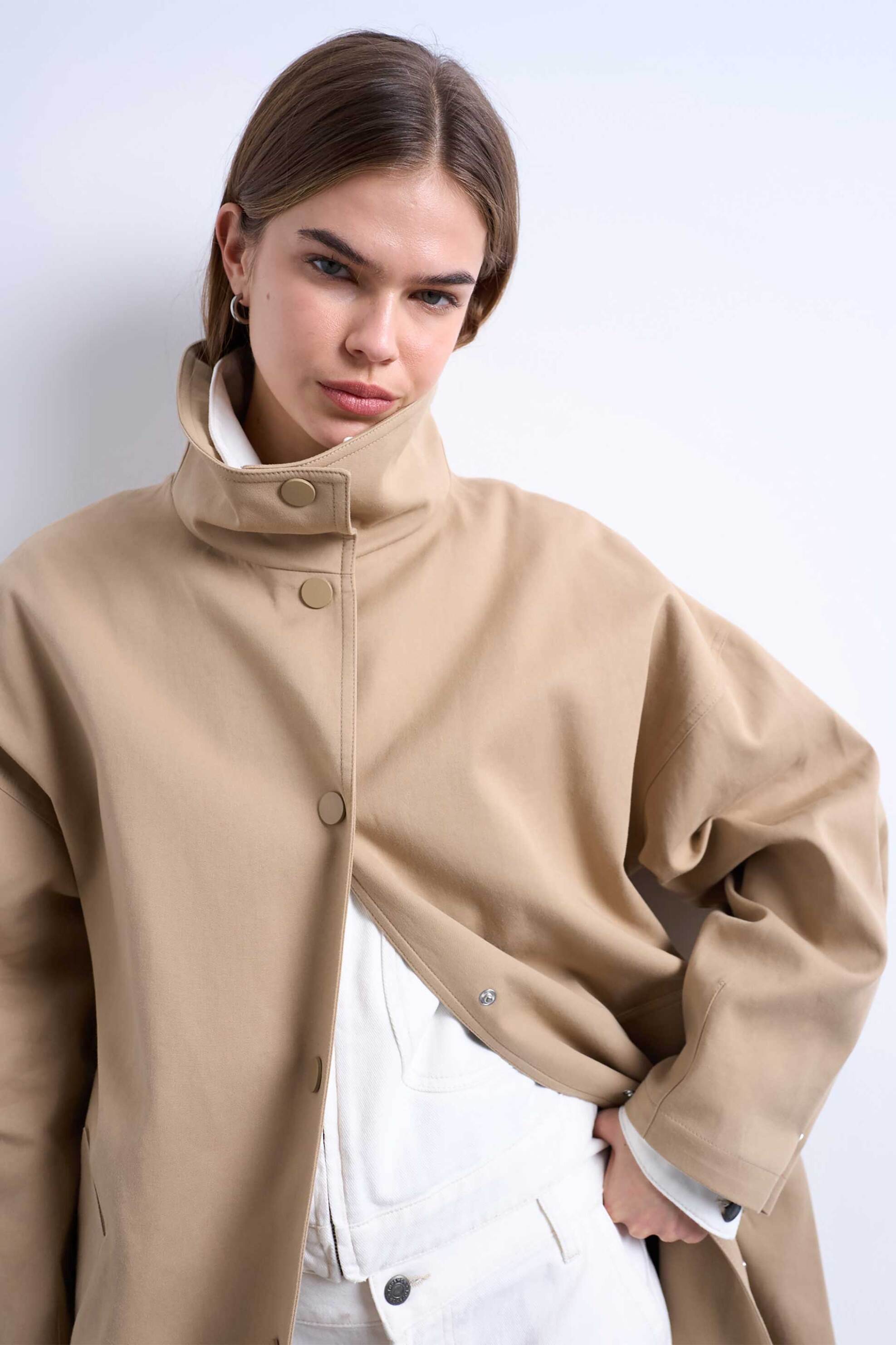 Topshop γυναικεία καπαρτίνα "Scarlett" - 31000939 Μπεζ φωτογραφία