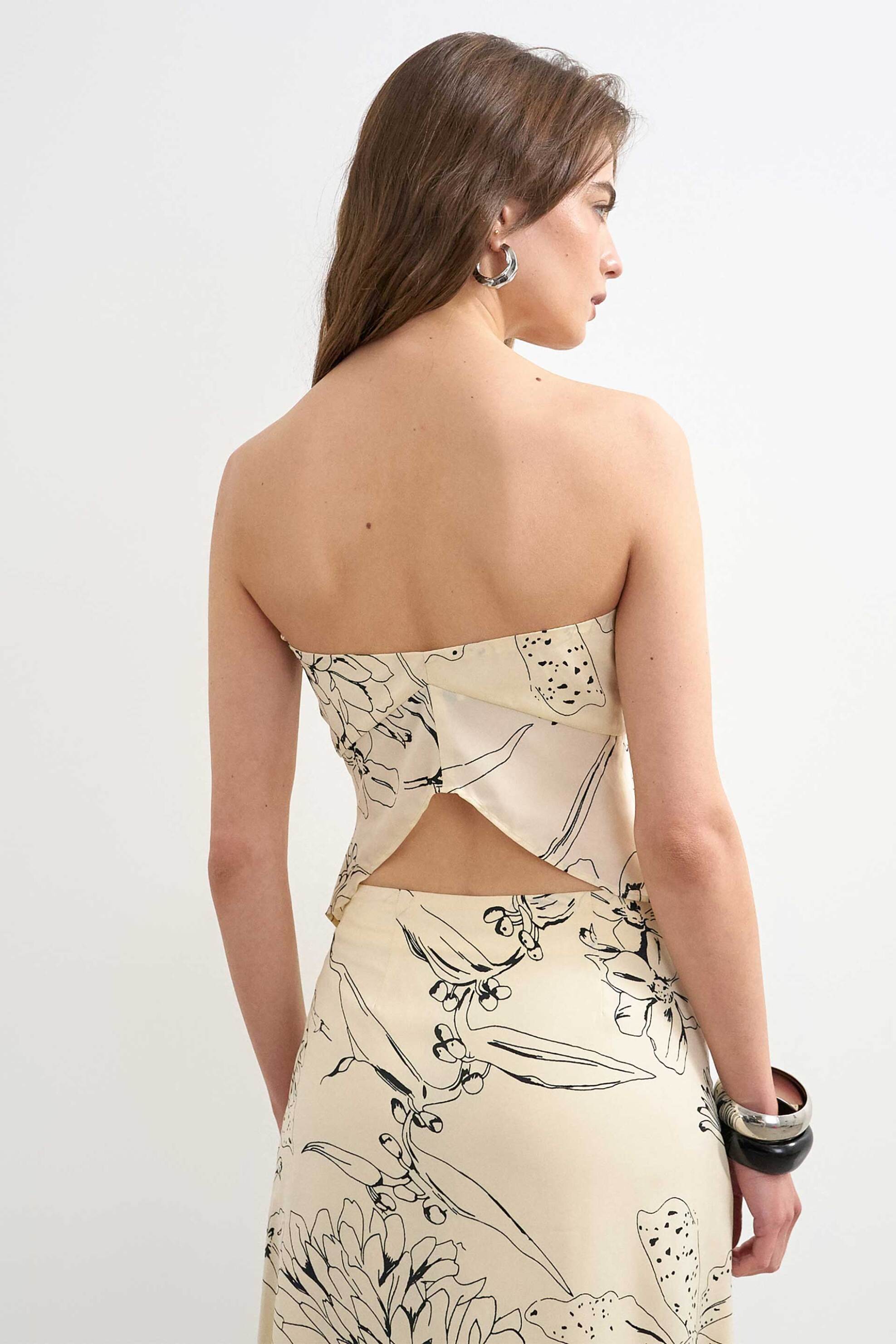 Topshop Γυναικεία Μπλούζα Στράπλες Scarlet - 31000883 Λευκό