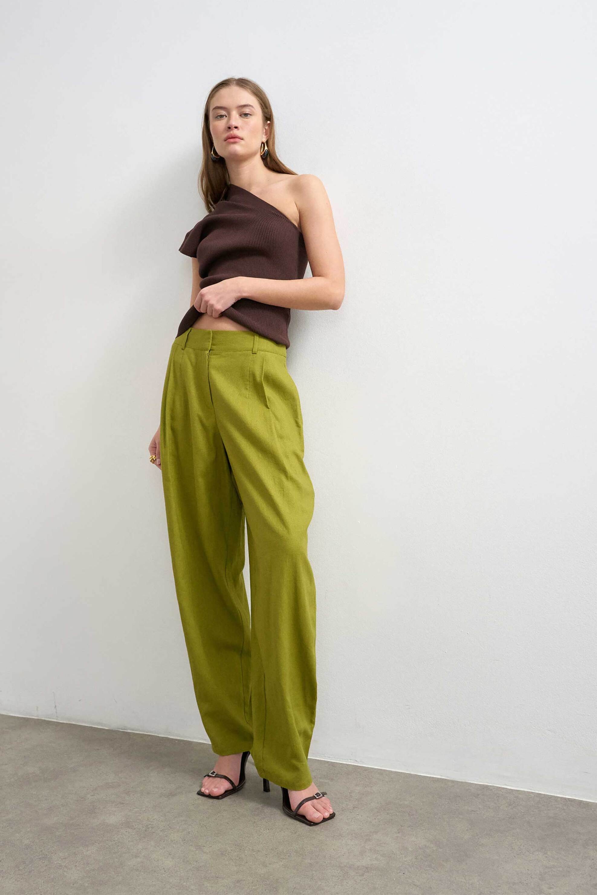 TOPSHOP Topshop γυναικείο παντελόνι Barrel Fit "Bina" - 31000842 Πράσινο - 3