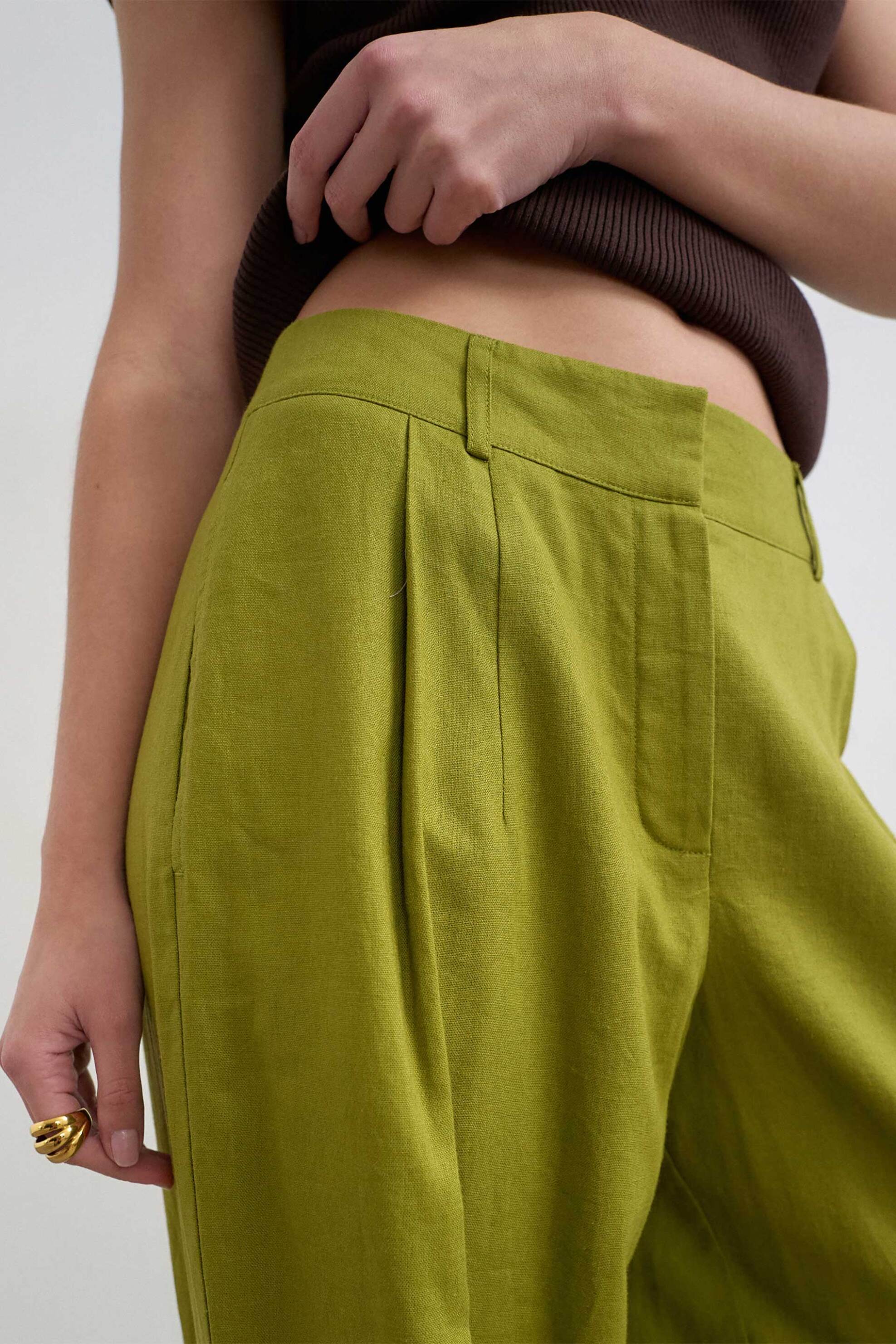 Topshop Γυναικείο Παντελόνι Barrel Fit Bina - 31000842 Πράσινο