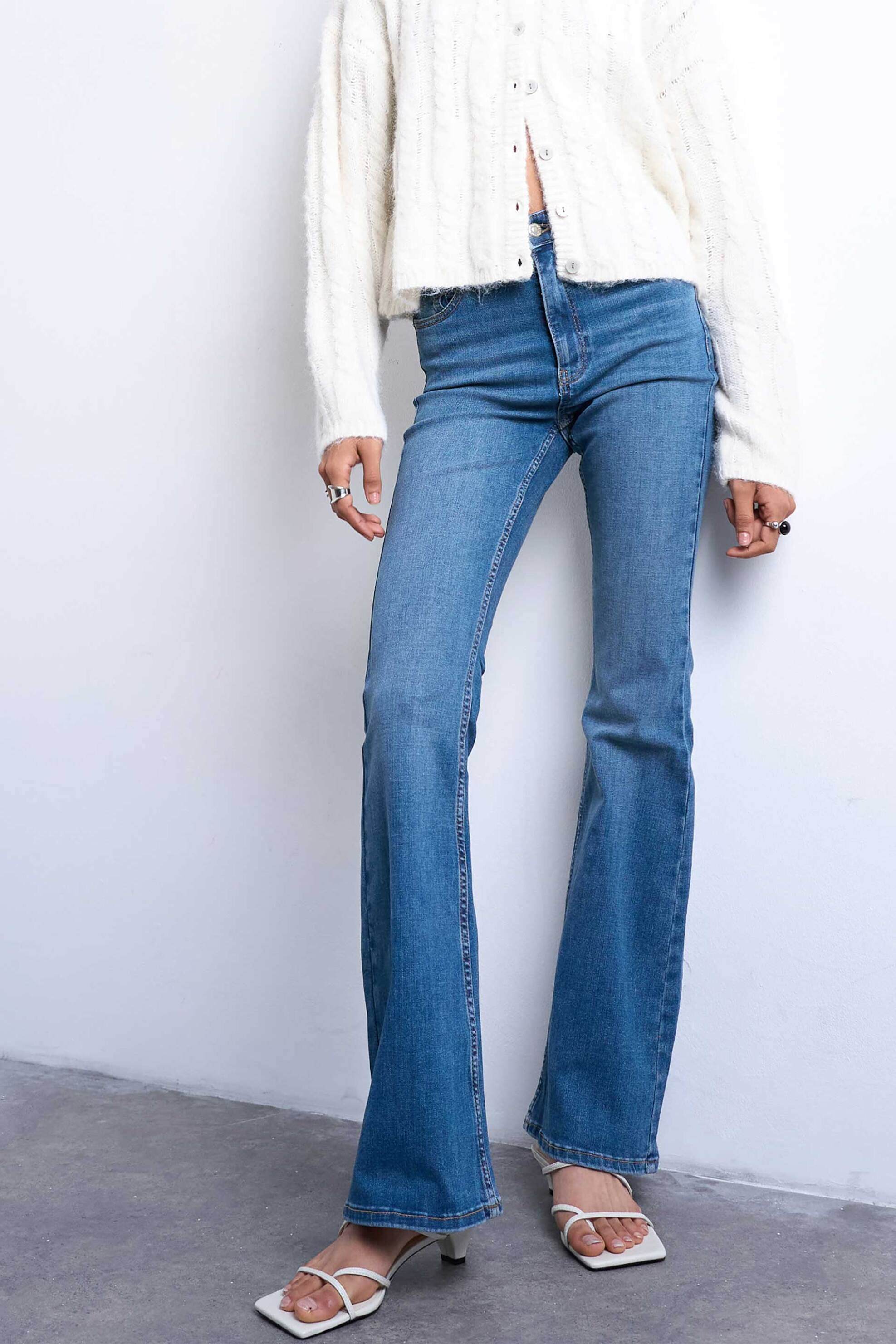Topshop γυναικείο τζιν παντελόνι Flared Fit 