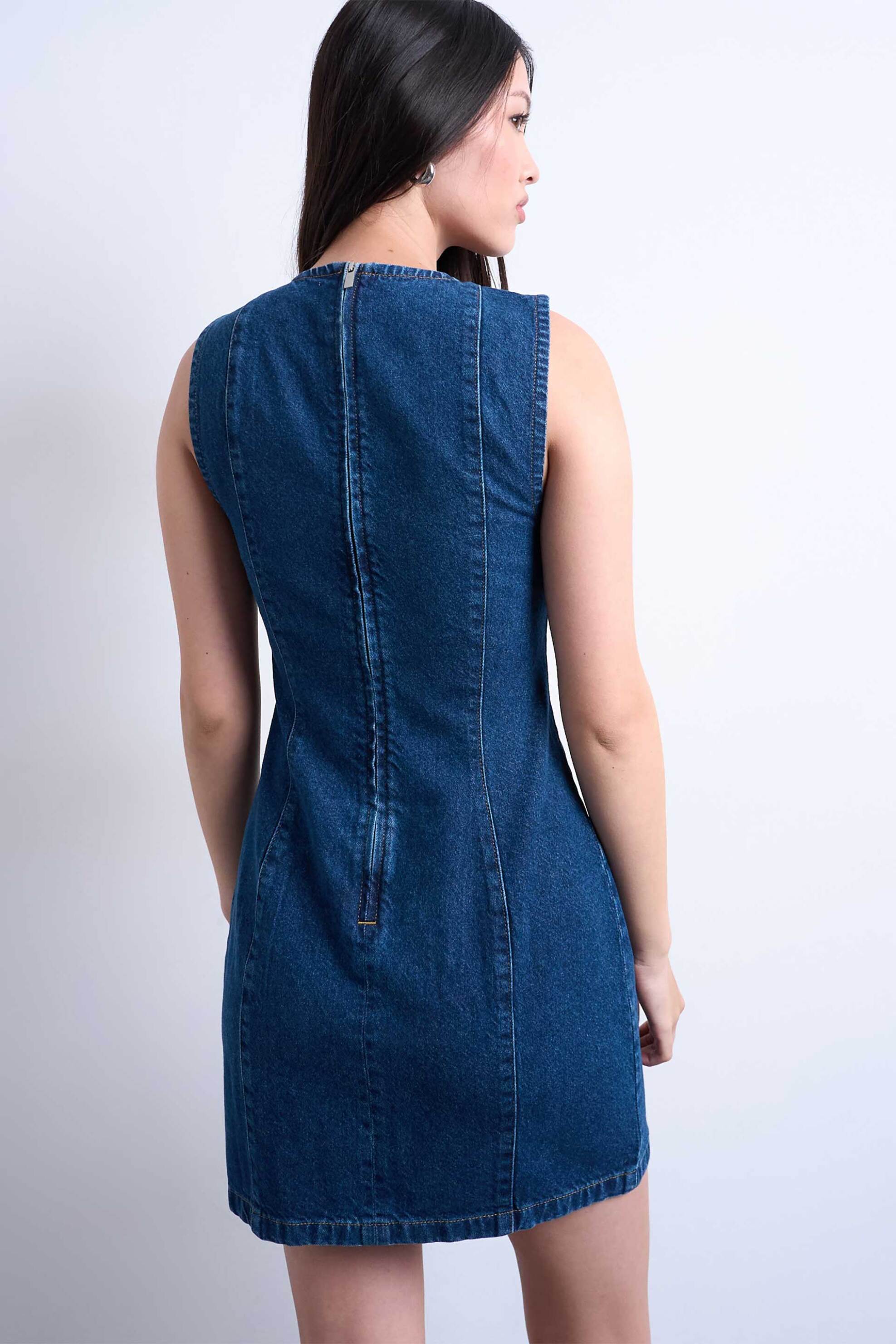 Topshop Γυναικείο Mini Denim Φόρεμα Liv - 31000690 Blue