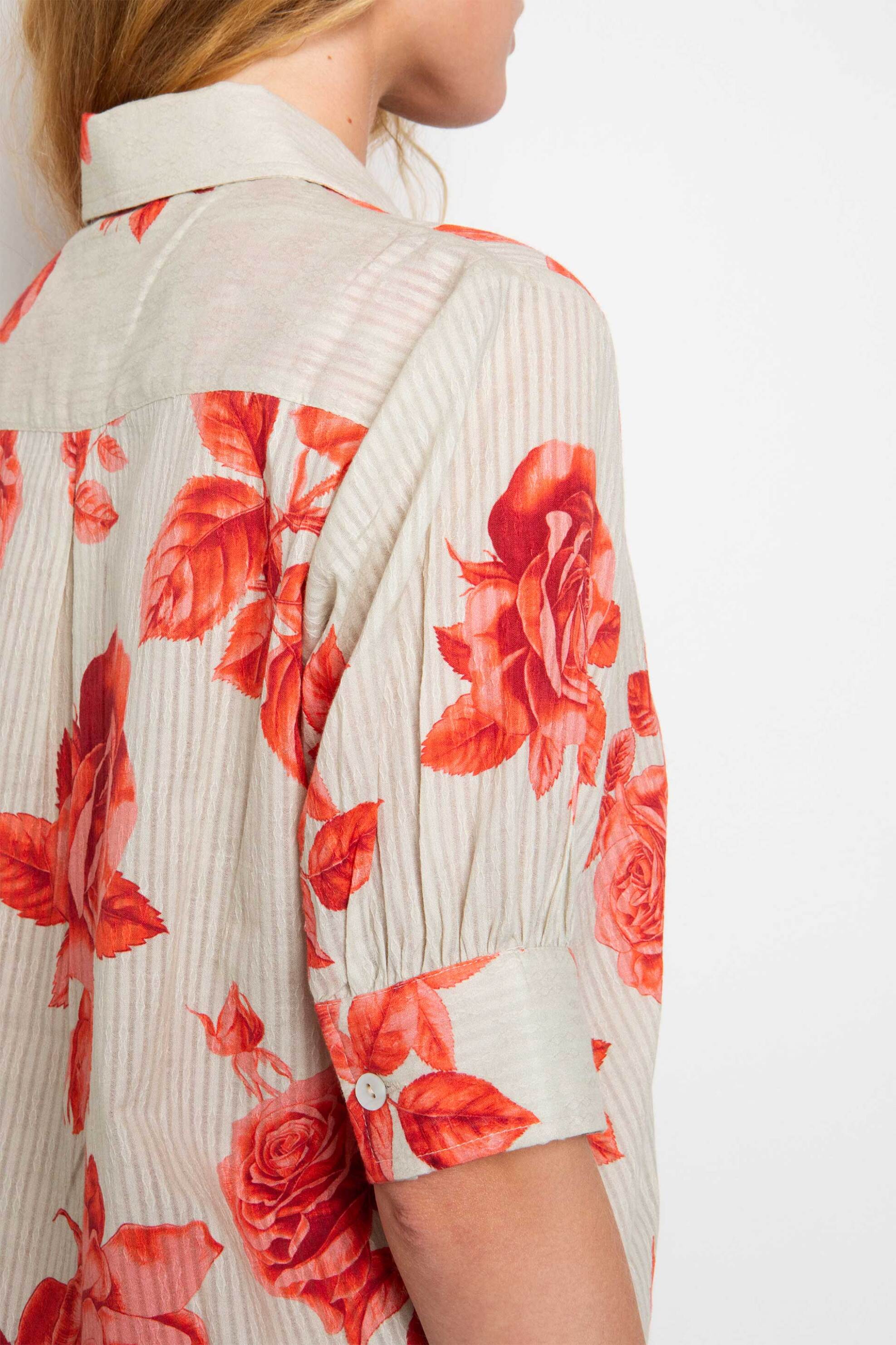 Niso γυναικείο πουκάμισο με floral print - ALI02SHE26 Πορτοκαλί φωτογραφία