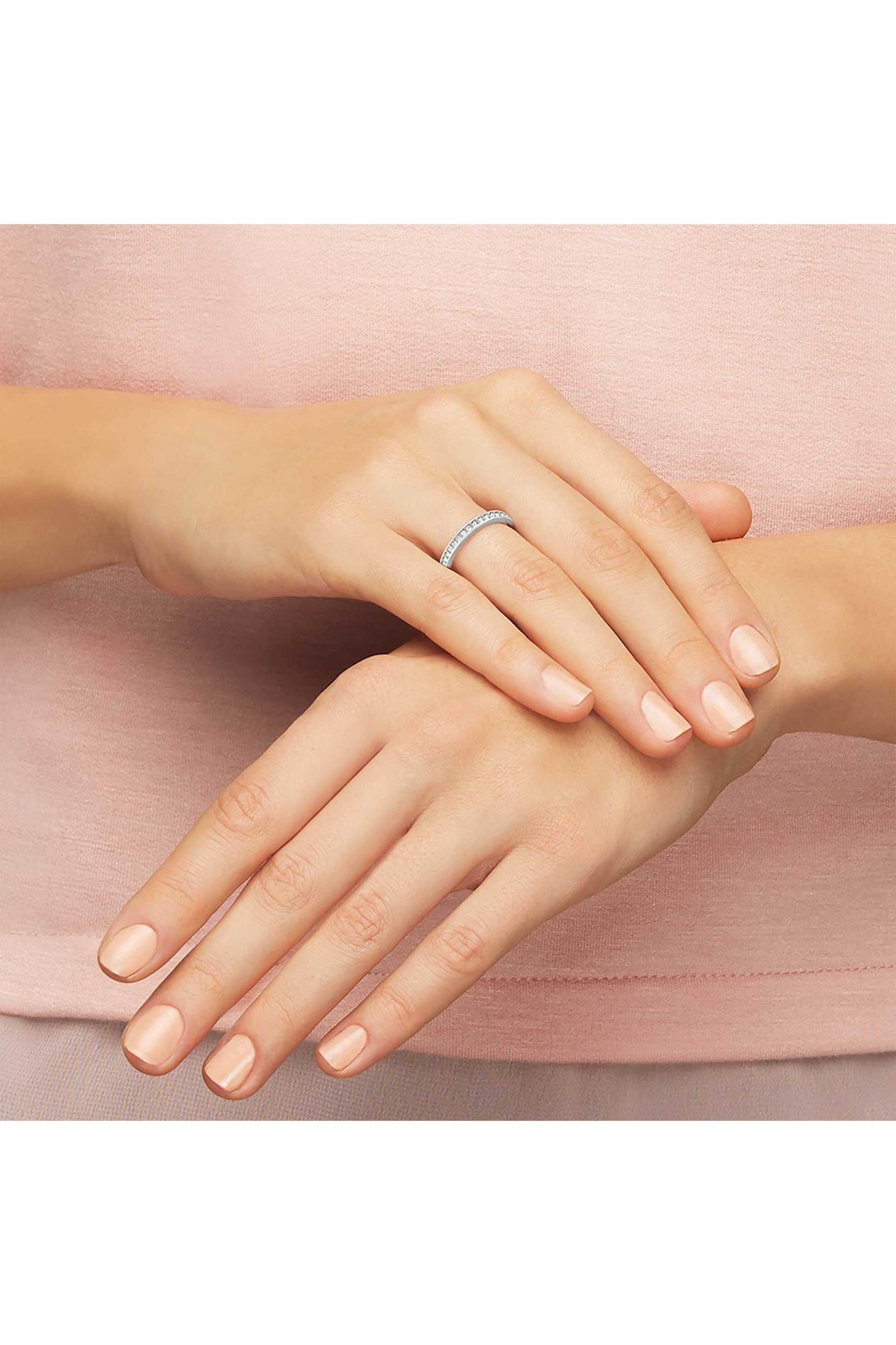 Swarovski γυναικείο δαχτυλίδι λευκό, επιμετάλλωση ροδίου "Matrix" (52) - 1121066 φωτογραφία